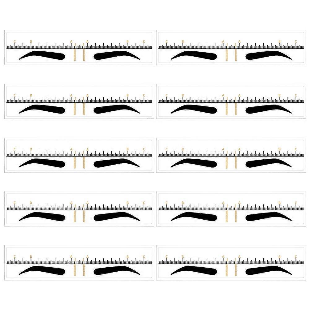 Brow Shaper Eyebrow Stencil Ruler Home Use Eyebrow Makeup Shaper Practical Design Symmetry Guide 10Pcs