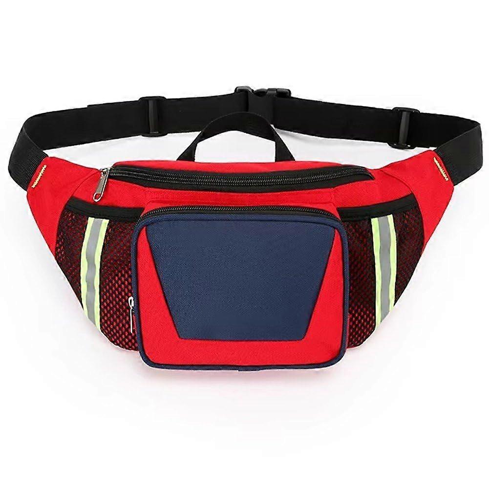First Aid Pannier Bag with Reflective Strip, Portable Trauma Medical Bag for Hiking, Camping, Lifeguard Use, Empty Design