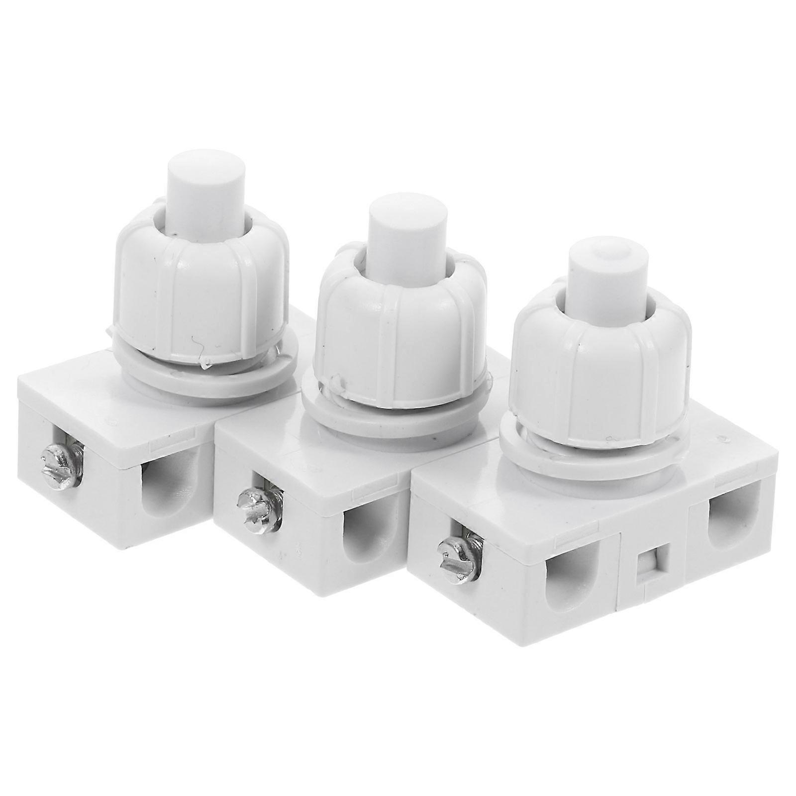 Household Push Button Switch for Household and Commercial Appliances Round Cap Screw-on Design ABS Copper 3Pack