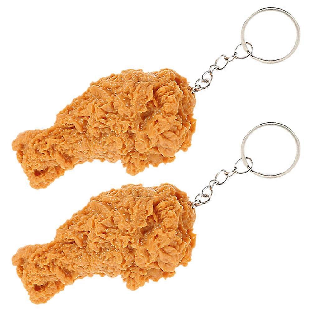 Simulation Food Keychain 2Pcs Yellow PVC Decorative Keyring with Realistic Look for Key Use