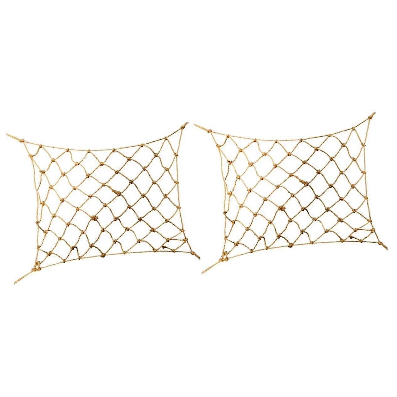 Pack of 2 Climbing Swing Toy Cage Hamster Pet Bird Net Natural Size L Cotton Rod Rope Straw Small Hammock Pets Toy for Hanging Parrot