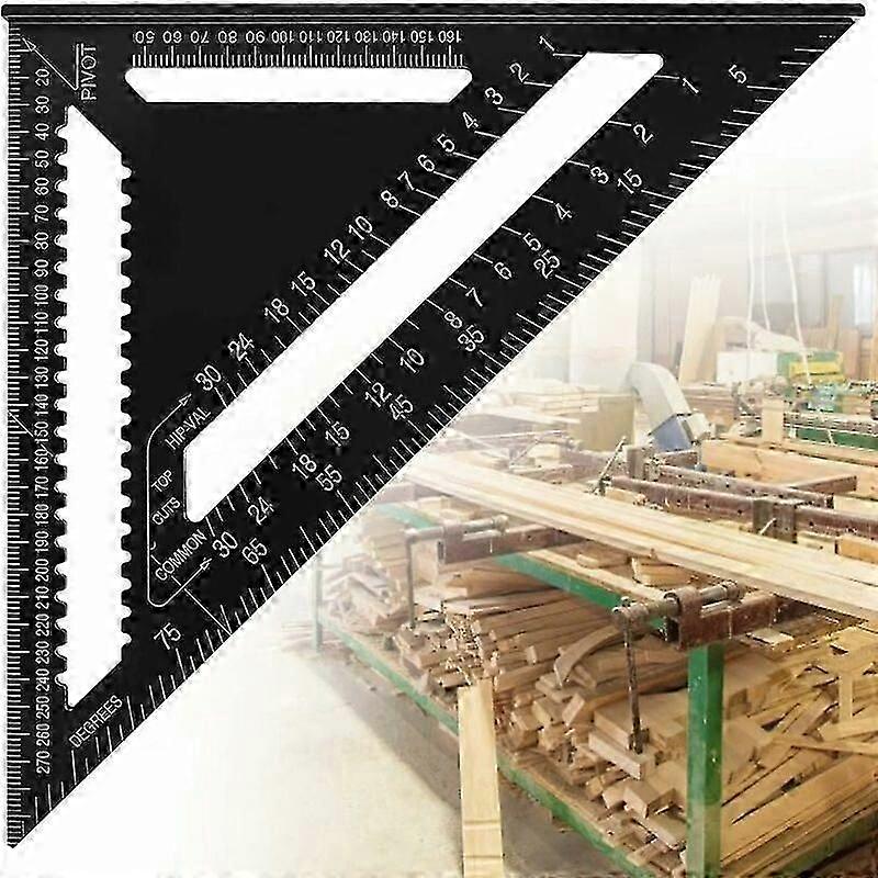 7 Inch Triangle Ruler Aluminum Alloy Carpenter Square 90 Degree Rustproof High Precision Carpenter Triangle Square Durable for Engineer Carpenter Roof