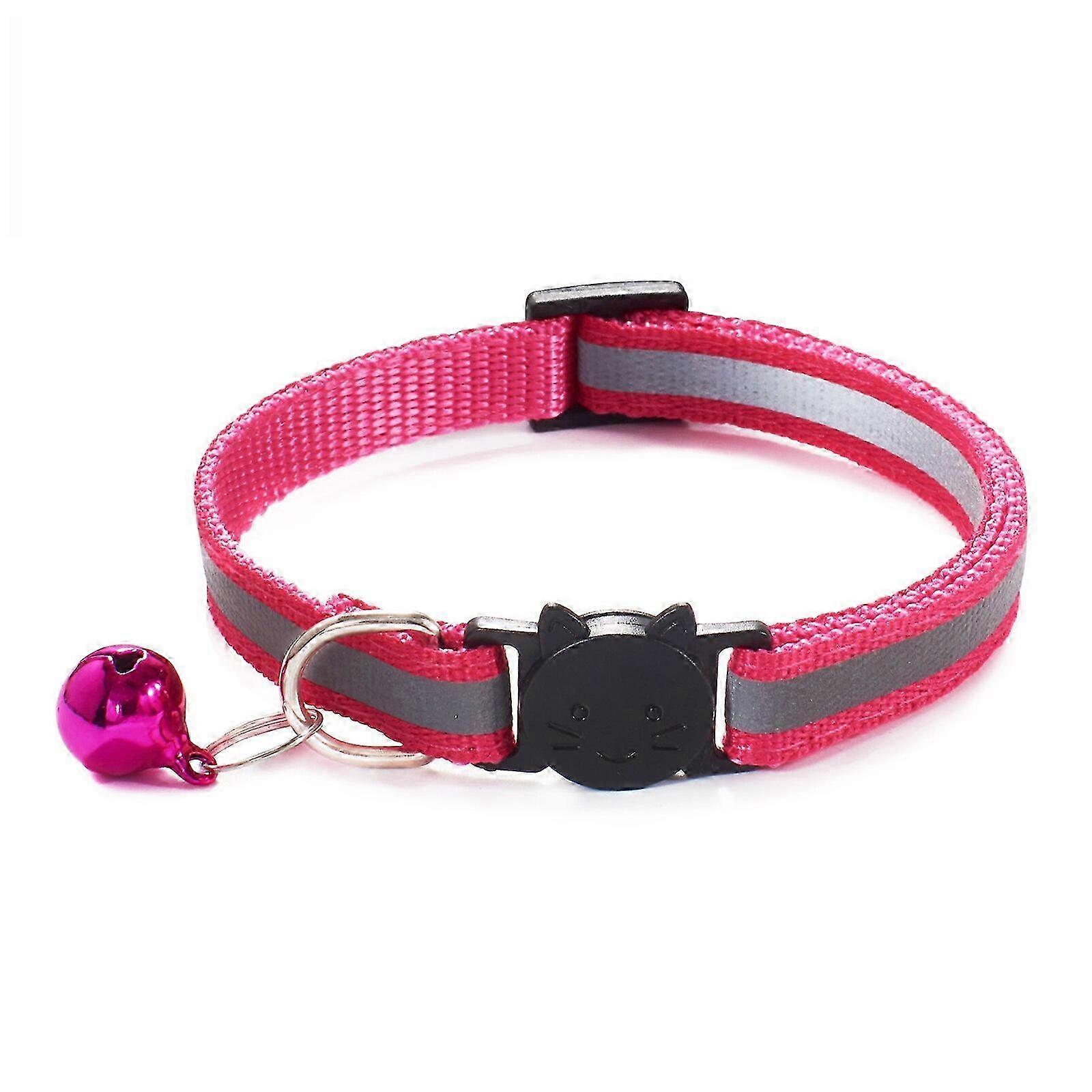 Reflective Breakaway Cat Collar with Bell - Safety Adjustable Elastic Neck Ring for Pets, Soft Material, 1PC