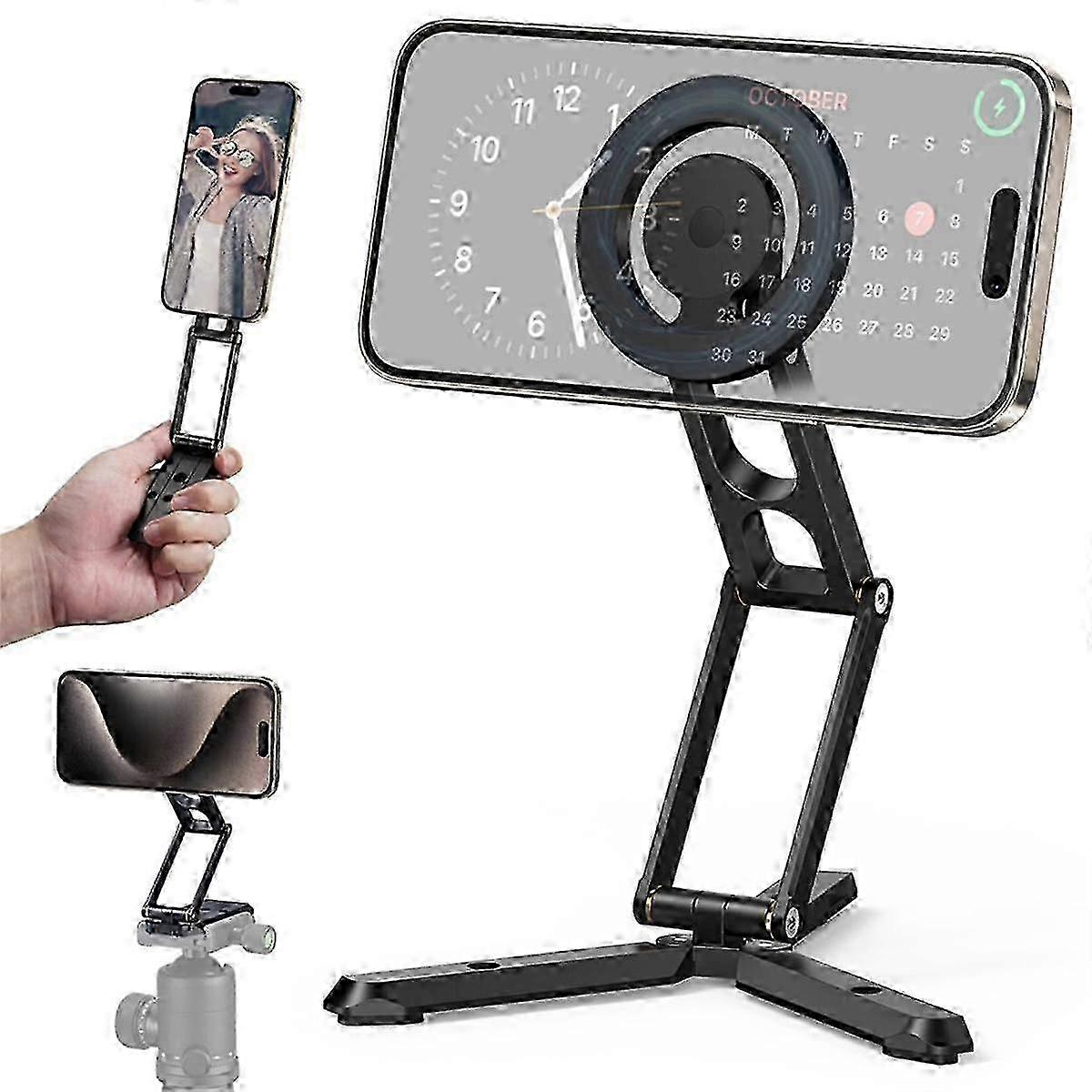 Foldable Magnetic Tripod Phone Stand for Smartphone Desktop Holder
