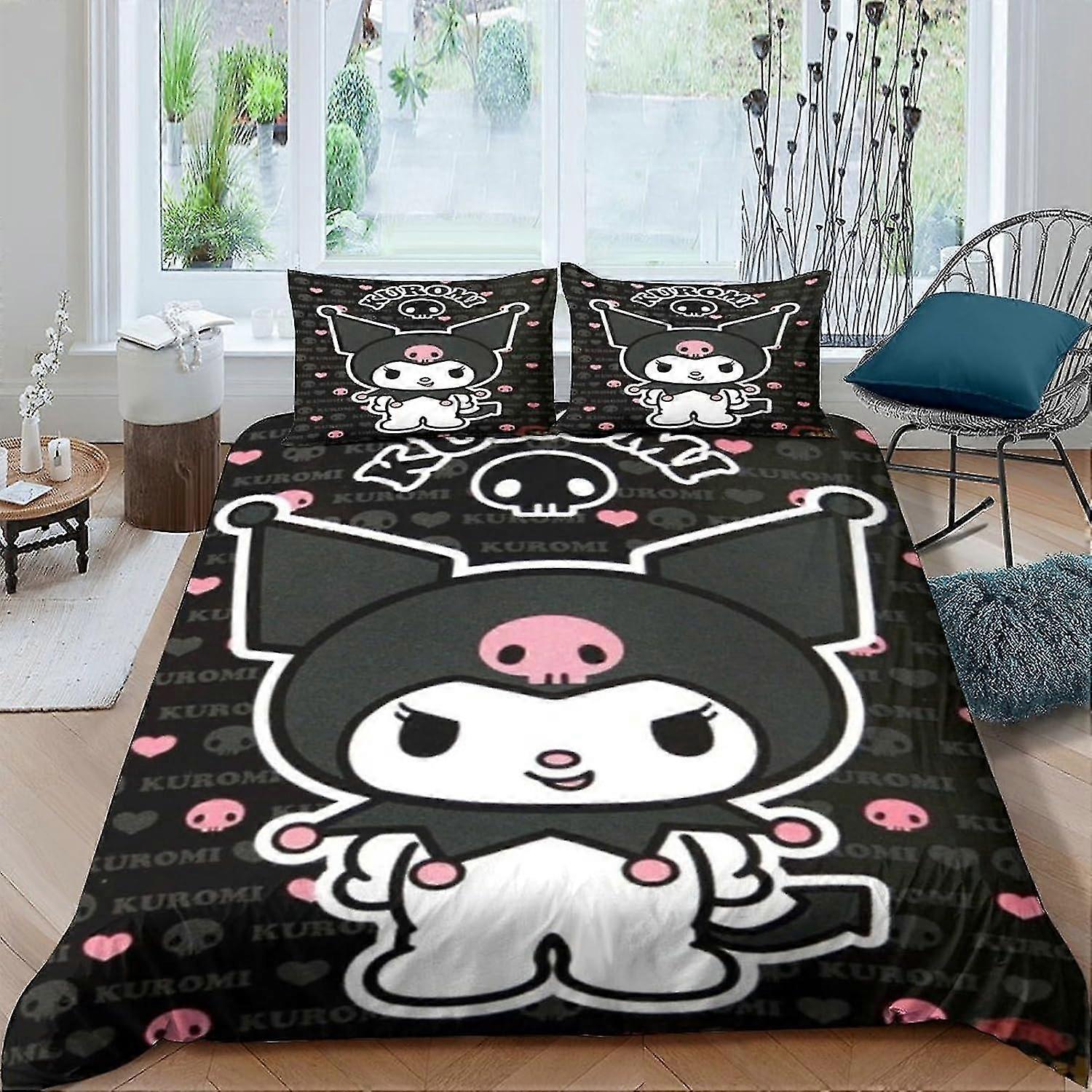Anime Character påslakan sängkläder set - 3D-tryckt påslakan lämplig för olika märken, mjuk mikrofiber med dragkedja
