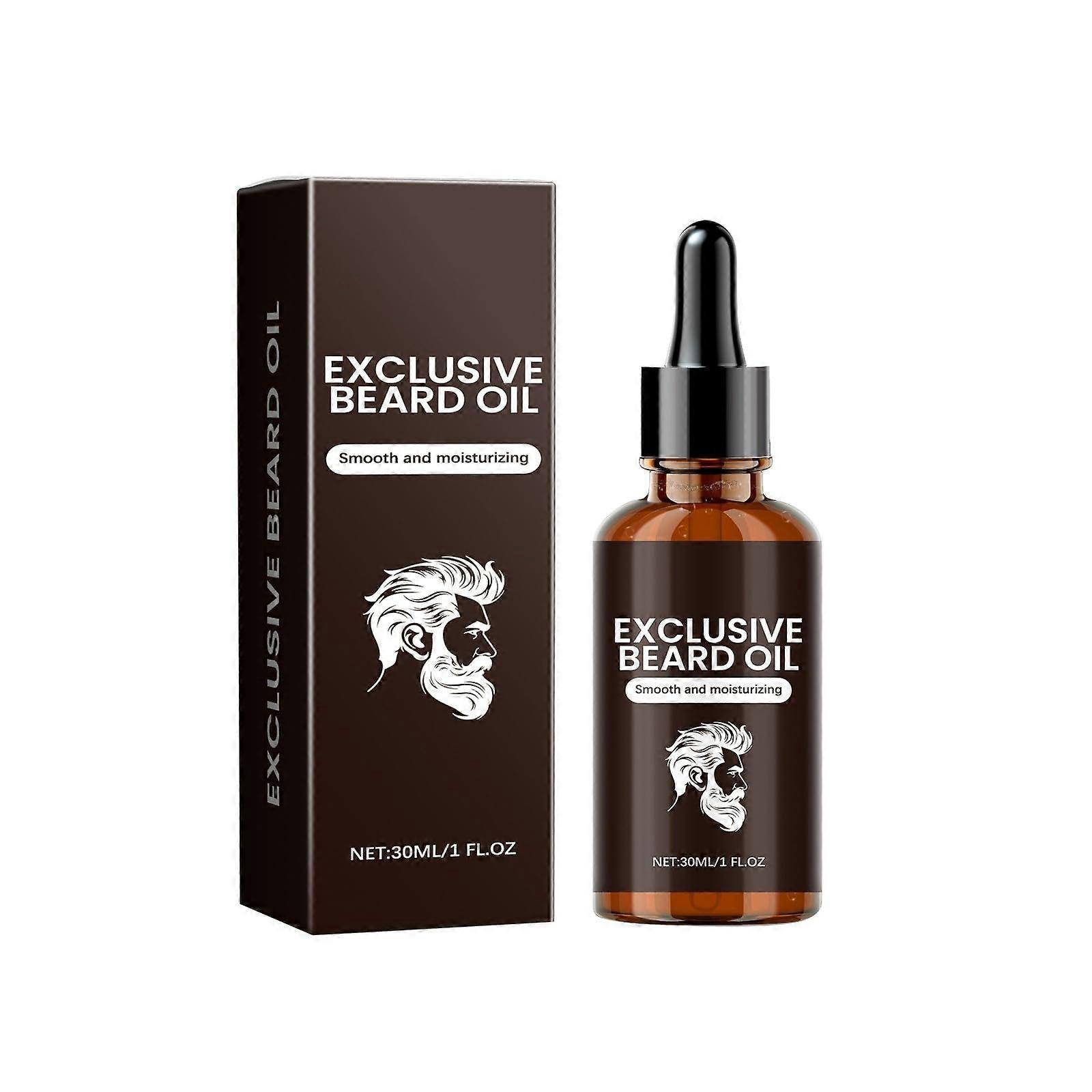 30 ml beard oil for men. Promotes wellgroomed appearance. Moisturizes skin. Keeps beard smooth, shiny. YbD226 (Brown).