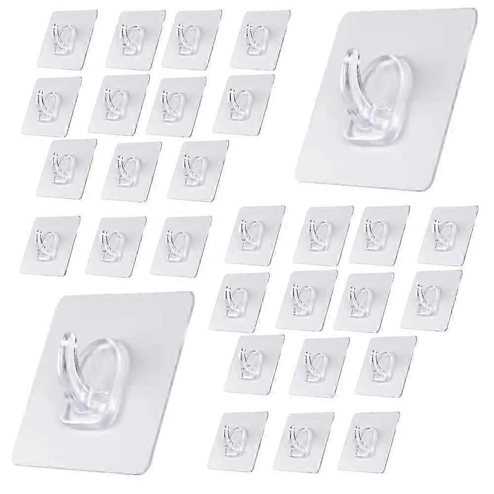 50pcs PVC transparent sticky hooks 6*6cm sticky plastic hooks self-adhesive plastic hooks bathroom sticky hooks wall sticky hooks with small size