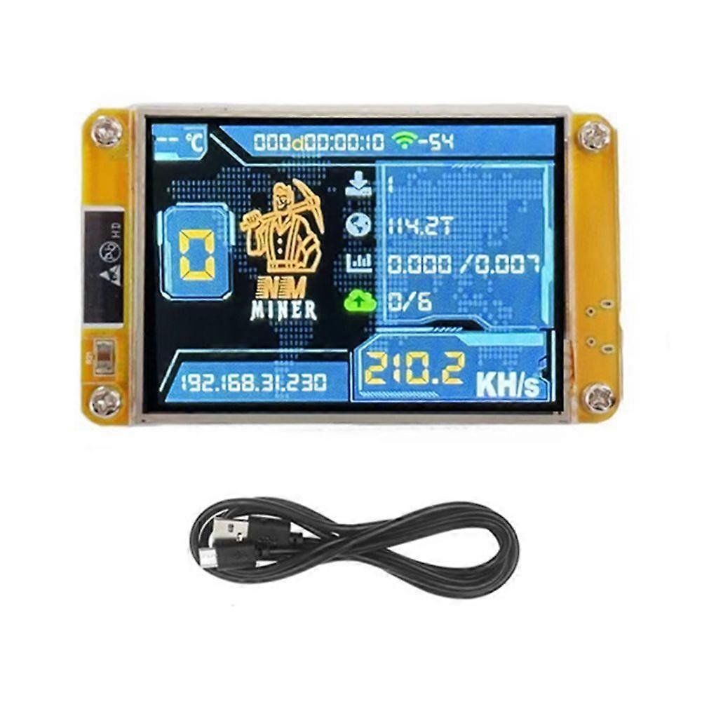 NMMiner NerdMiner 235KH / S Bitcoin Crypto Solo Lottery Miner 2,8 palcový inteligentní displej s akrylovým pláštěm vylepšený NerdMiner