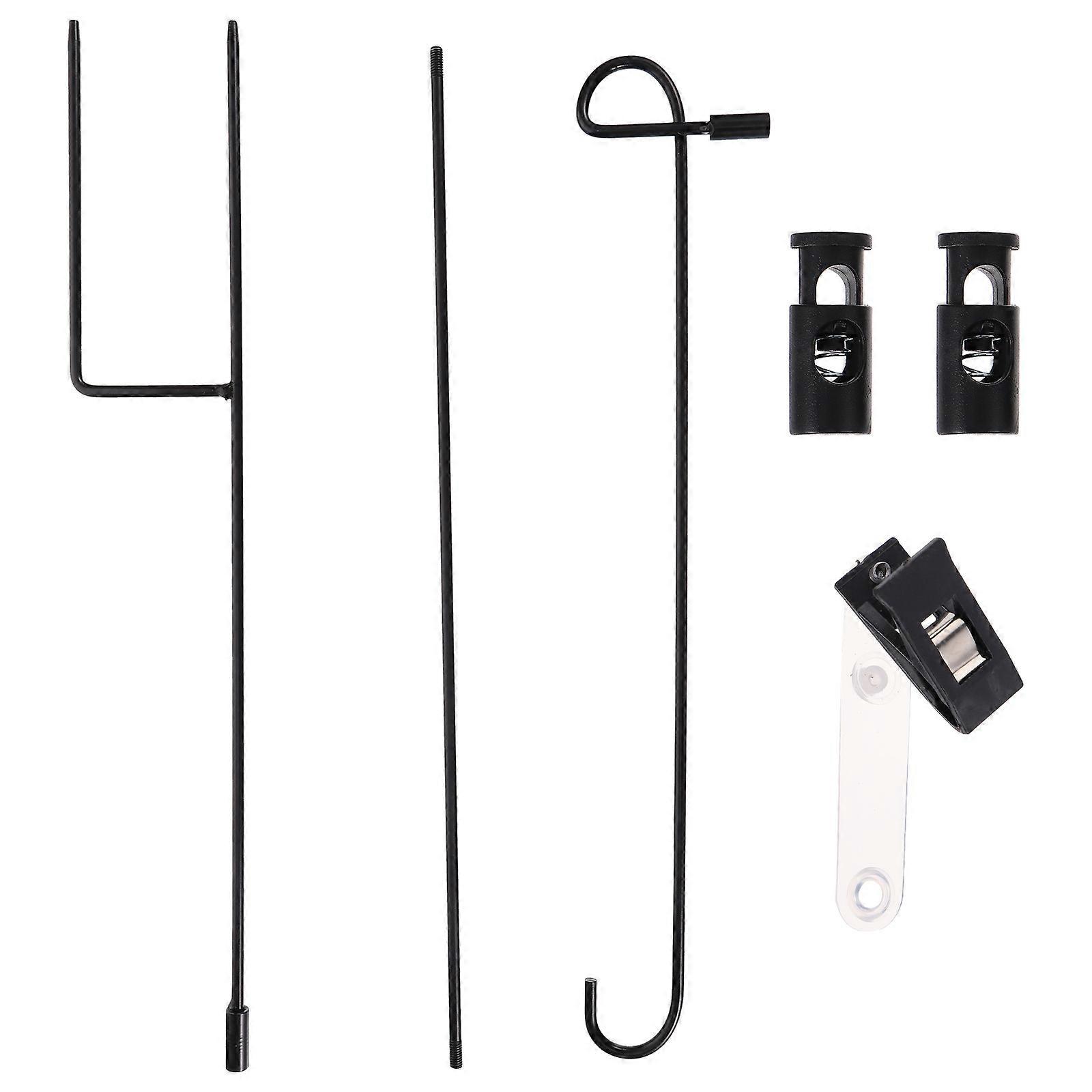 Black Garden Flag Stand for Hanging Use Made of FE Durable and