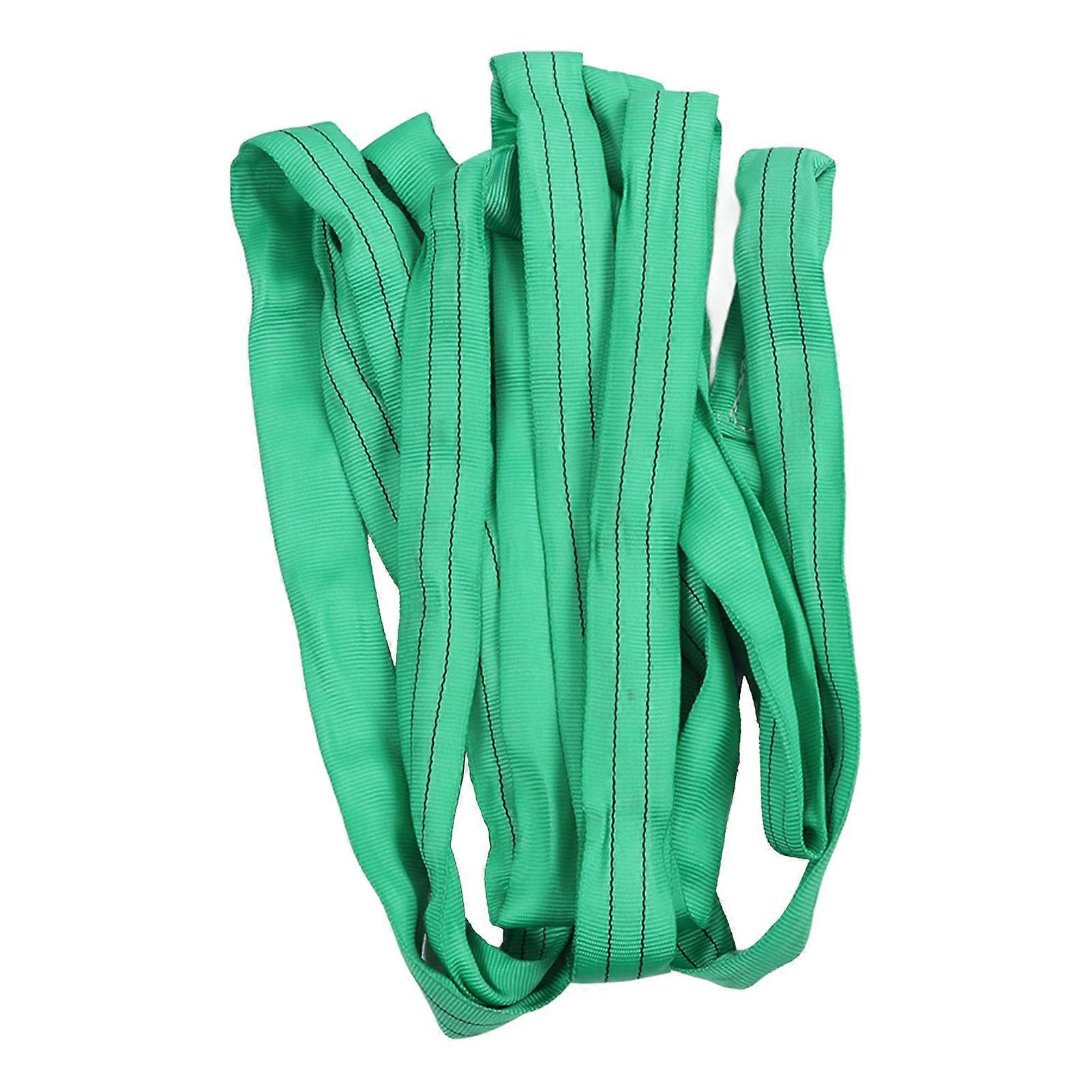 Lift Sling Strap 4M 2T Green Reinforced Double Eye Loop Polyester Flexible Rigging Lifting Strap for Crane Hoist 