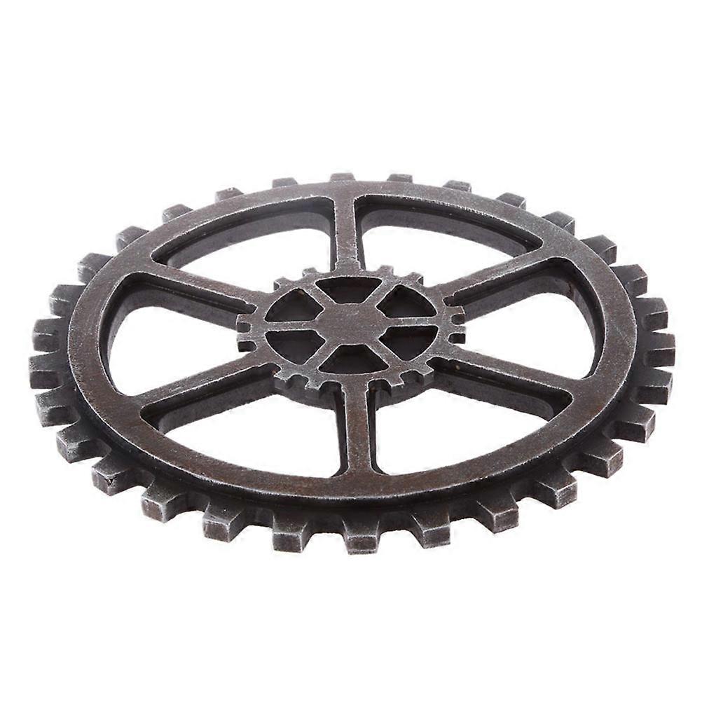 Retro Gear Wall Decor Silver Unique Ornament for Home OfficeDecoration Made of Synthetic Material