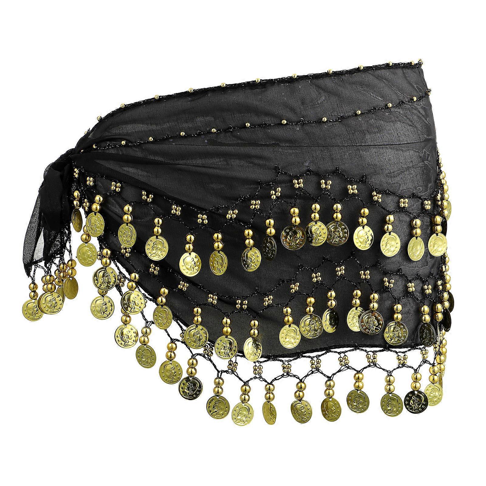 Belly Dancing Skirt Scarf Chiffon Sound Creation Sky Blue 57.5X9.8Inch 1Pack