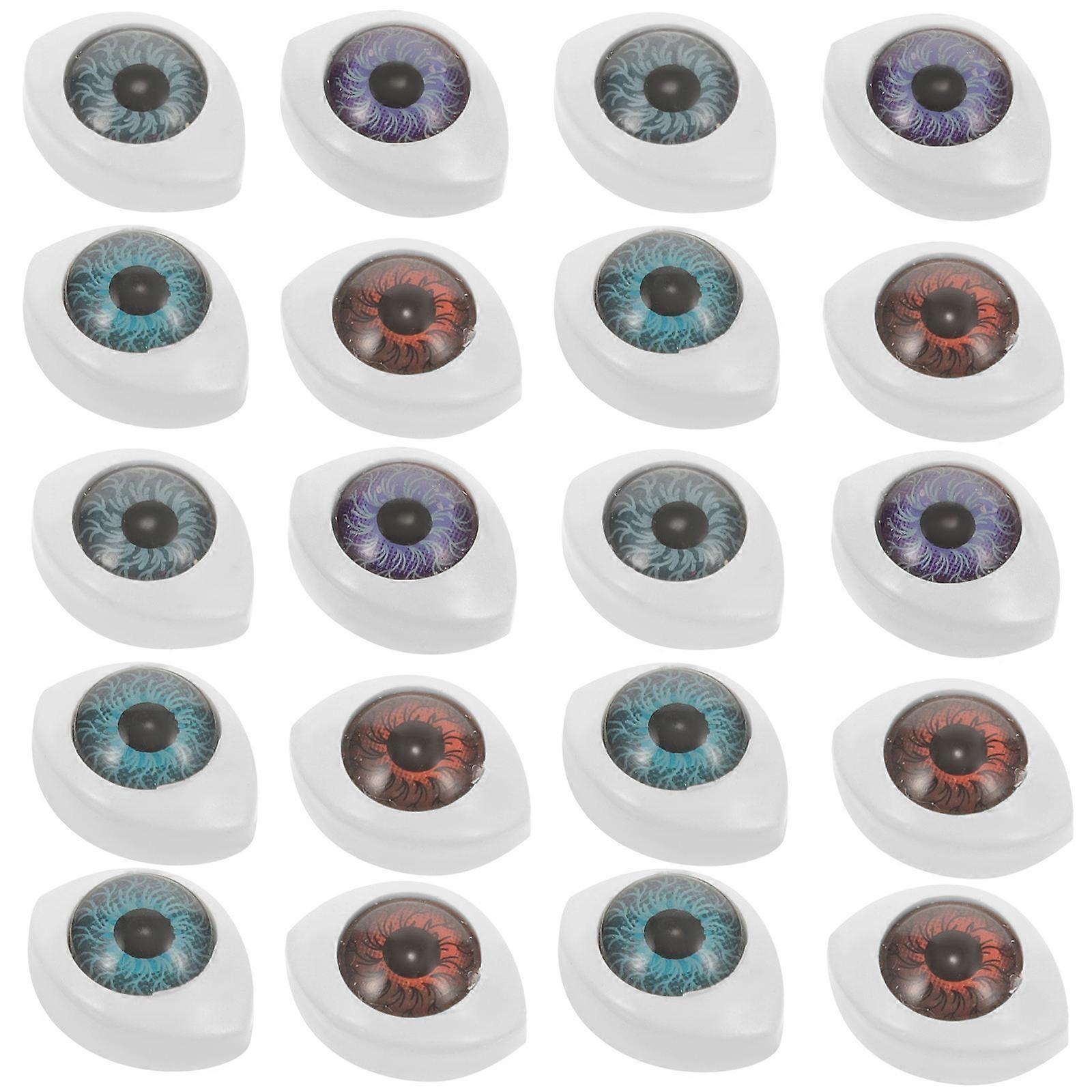 Eyes Craft Making Creative Simulation Eyeball Hemisphere Fake Eyes Decor Mixed Color 100Pcs