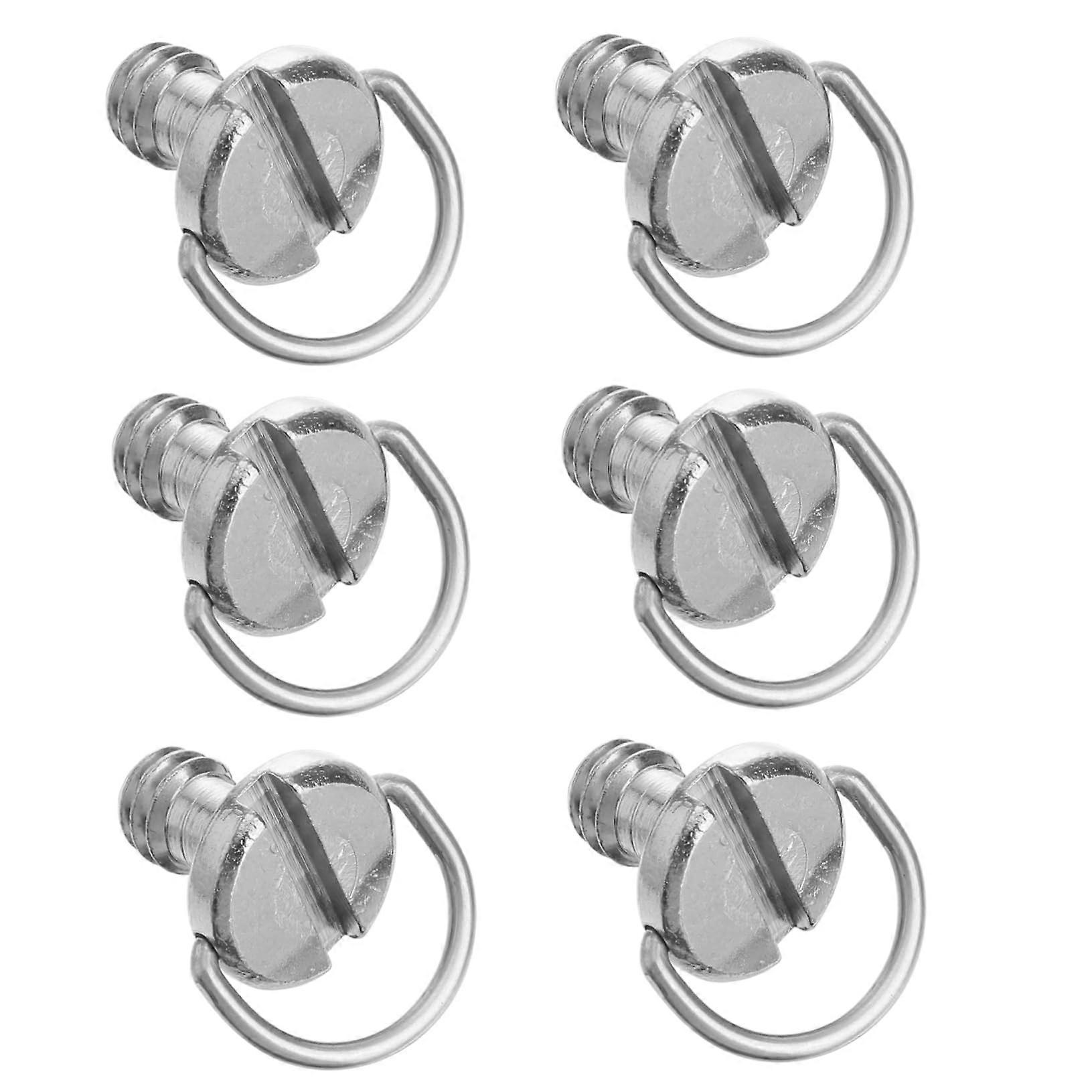 6-Piece 1/4 Inch Folding D-Ring Adapter Set for Camera Tripod Mount