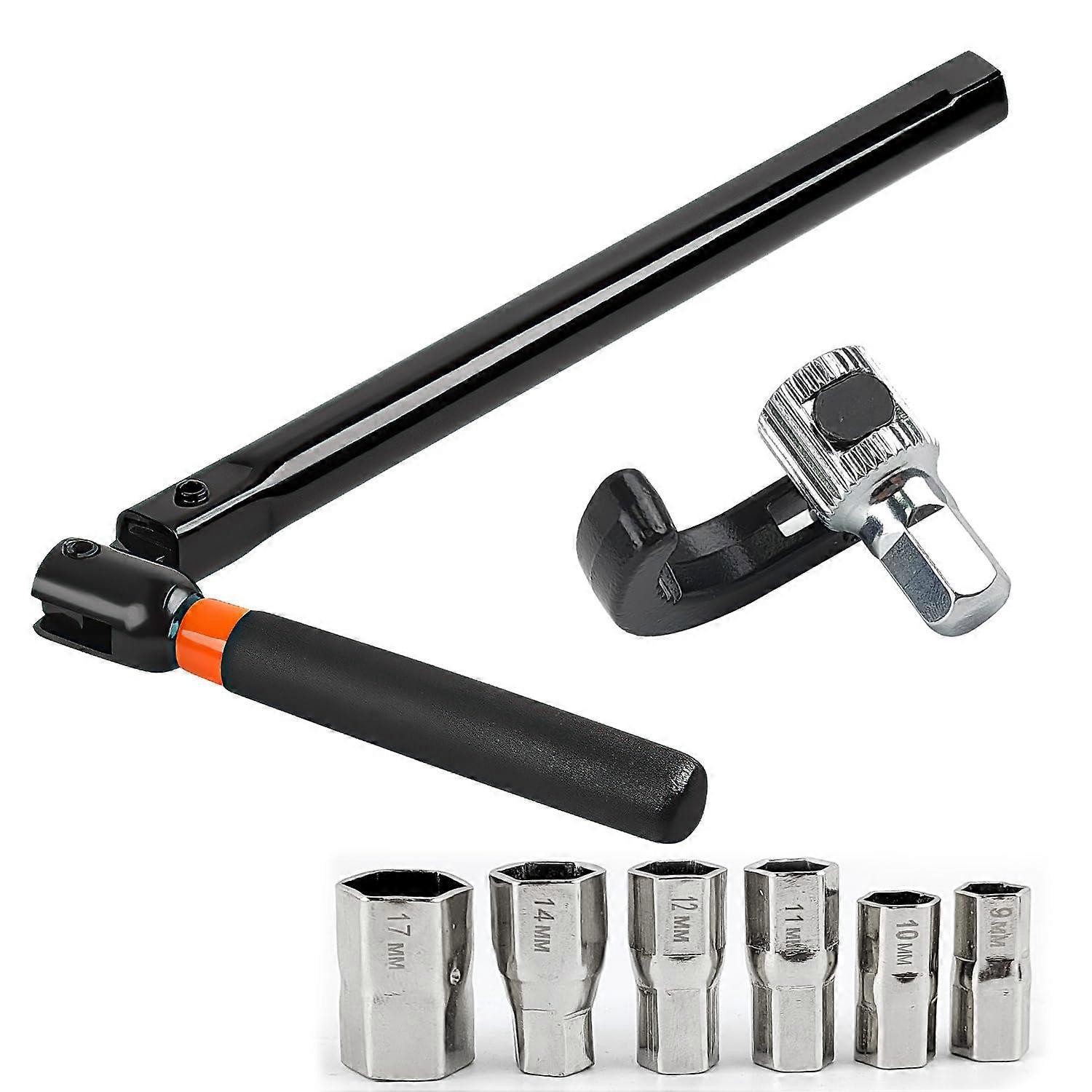 Tap Wrench with 6 Sleeves (917mm), Metal Mounting Tool for Kitchens, Toilets