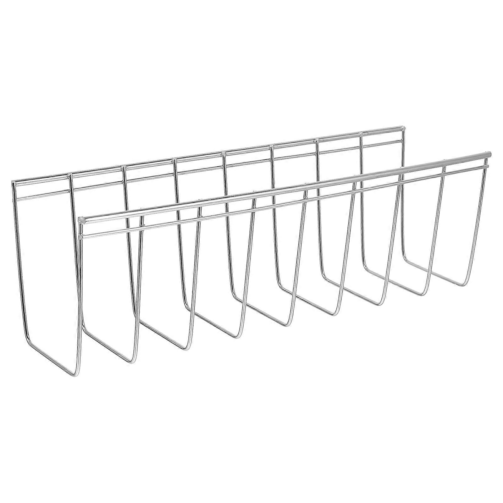Stainless Steel Single Layer Dish Rack for Pots, Lids, and Plates – Compact Kitchen Storage Holder for Counters and Cupboards with Easy Access and