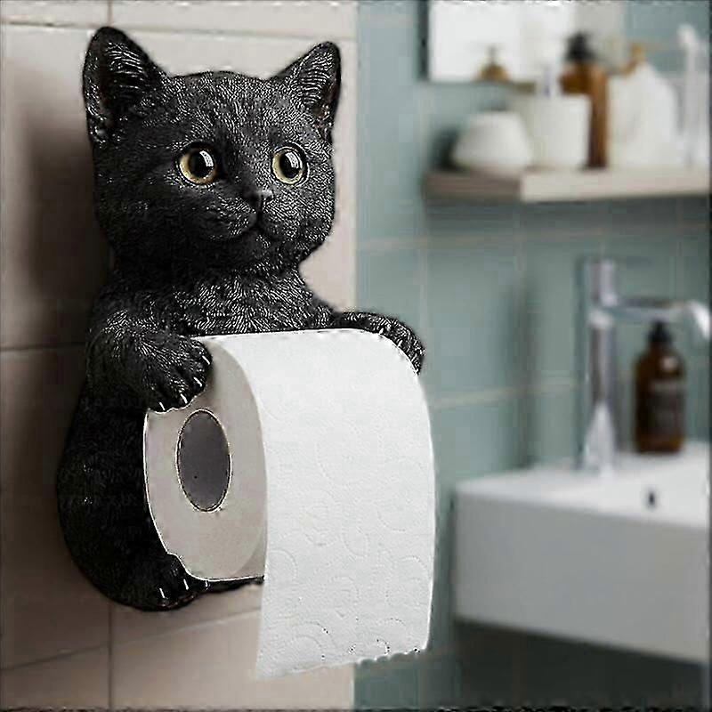 حامل ورق القط ، حامل مناشف ورقية ثلاثي الأبعاد مضحك للقطط ، حامل ورق التواليت الزخرفية اللطيف حامل الحائط ، ورق التواليت تخزين الحائط لمطبخ الحمام د