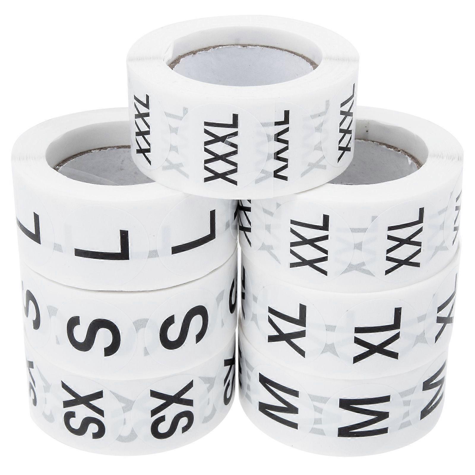 7 rolls ρούχα μέγεθος αυτοκόλλητα ετικέτες στρογγυλό αυτοκόλλητο μέγεθος αυτοκόλλητα λιανικής