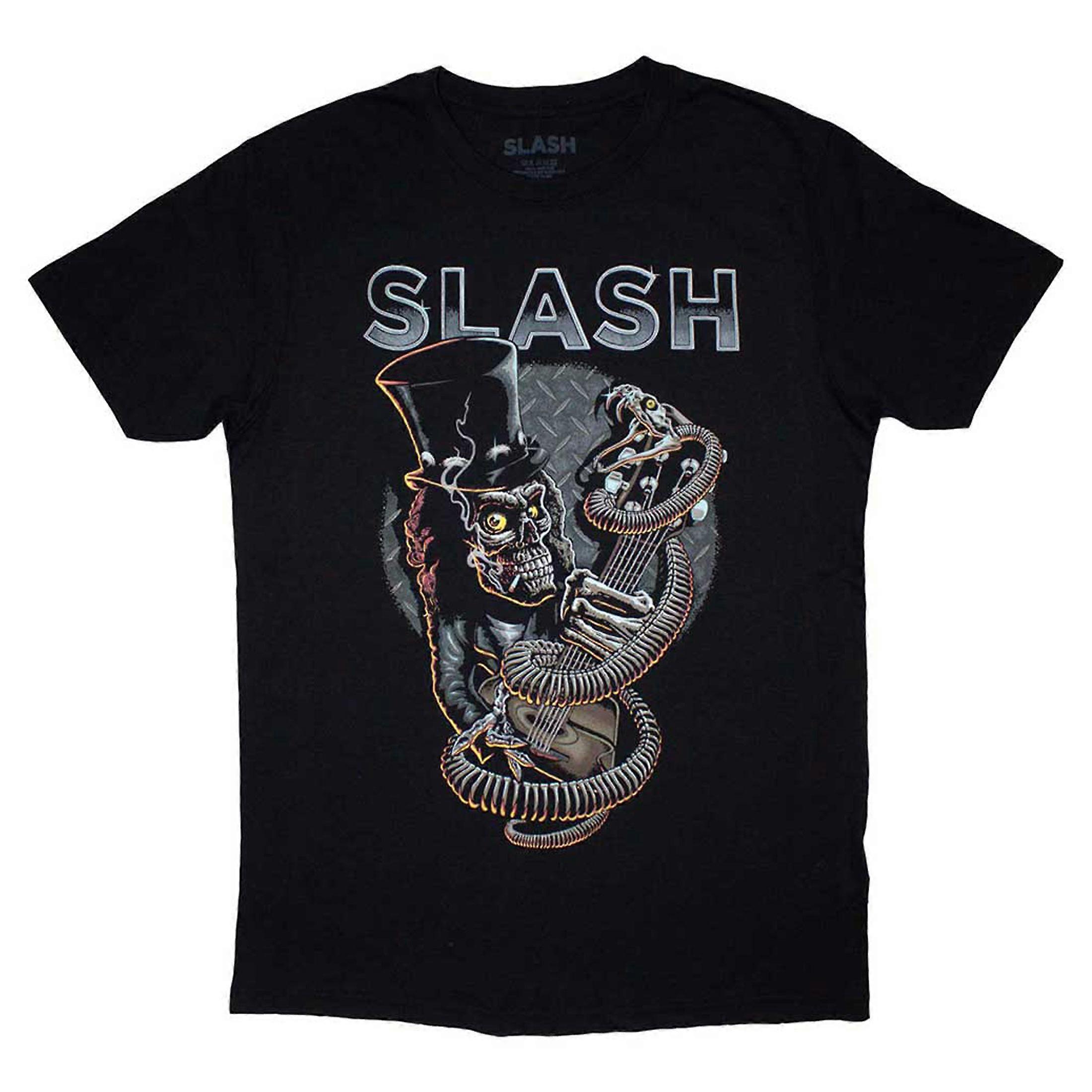 Slash Skull Guitar Snake logo T Shirt