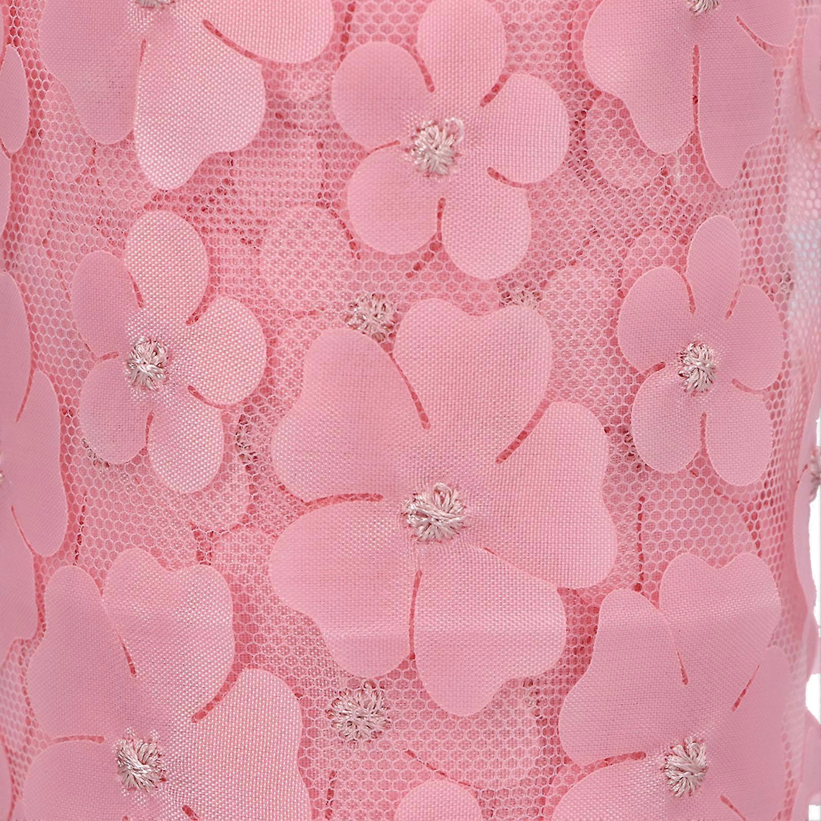 Flowers Tulle Rolls 10cm 10yd Premium Polyester Flexible Wide Application Exquisite Sparkling Tulle RollsPink