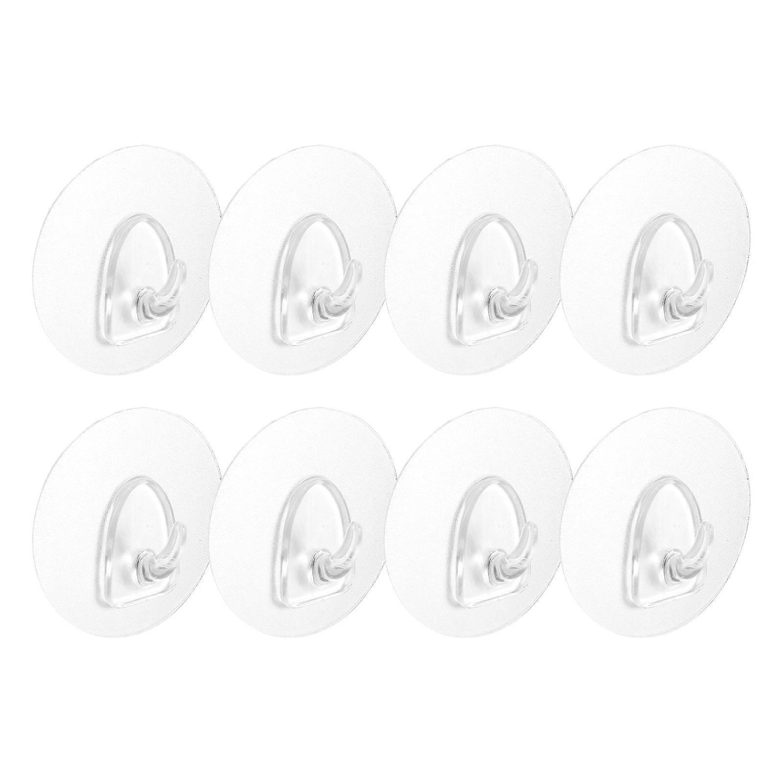 Multifunctional Round Hooks Clothes Hooks Room Organization Office Use Plastic Frosted Appearance 8Pcs/Set