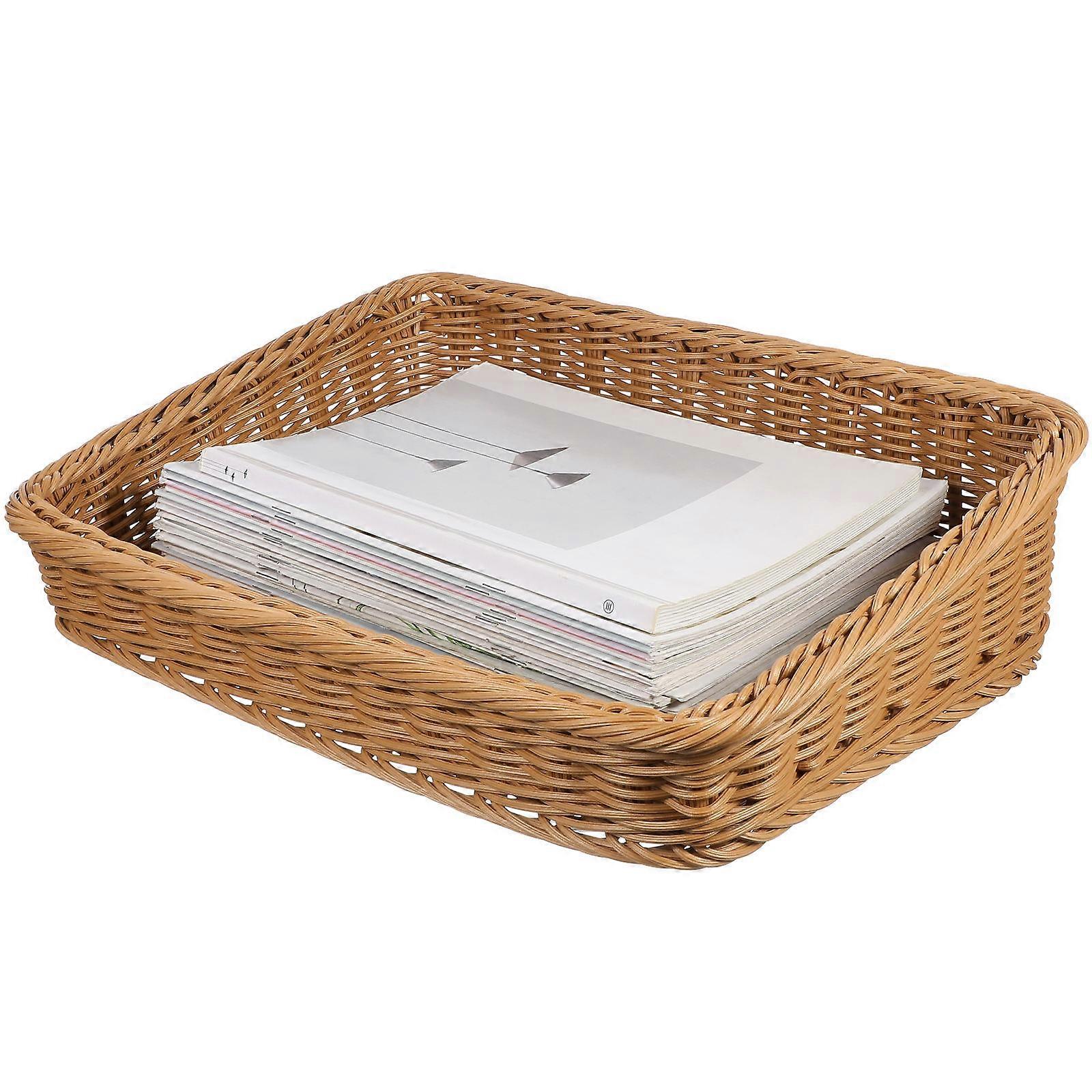 Here's a polished product description for your **Handmade Woven Basket**:
**1pc Handmade Woven Basket – Light Brown Decorative Storage Basket for