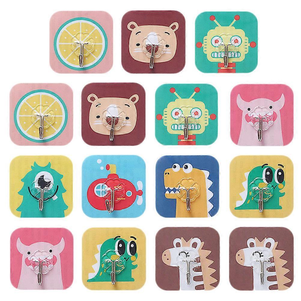 Creative Hook Plastic Wall Mounted Hanger Non-Punching Large Bearing Capacity Homeowners Families 15Pcs