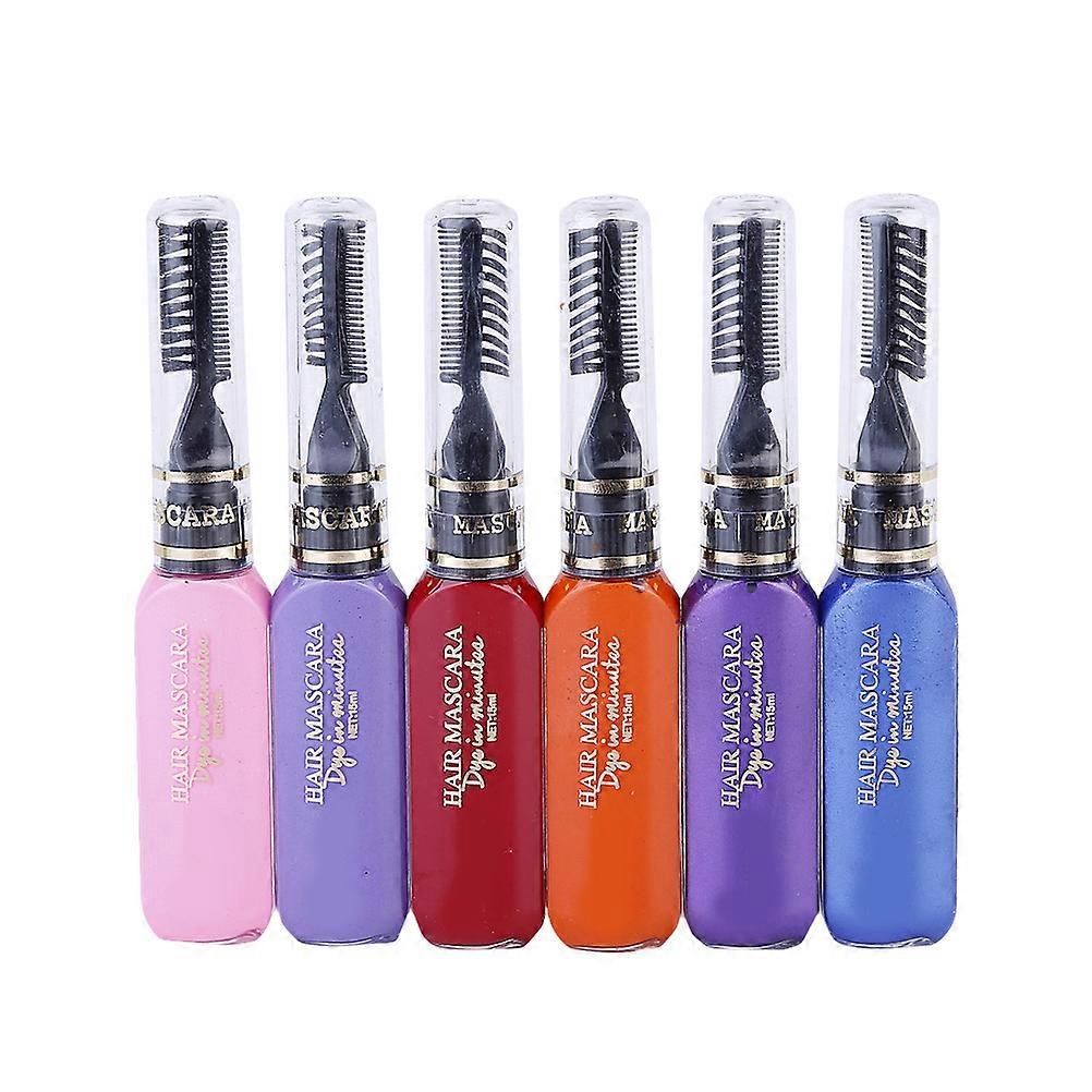 Coloring Wax Temporary Hair Dye 6Pcs for Coloring Assorted Color Sticks