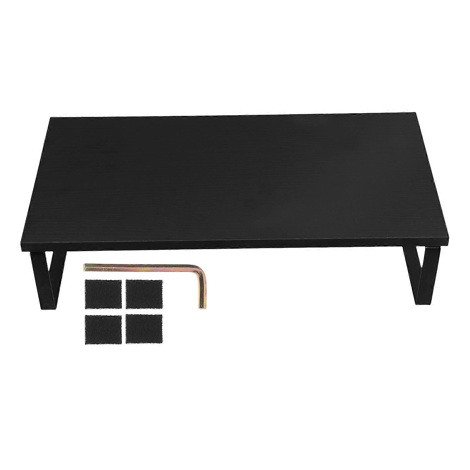 Black Monitor Stand Riser Computer Monitor Support Home Office Desktop Space Saving Height Adjustment 1Pcs