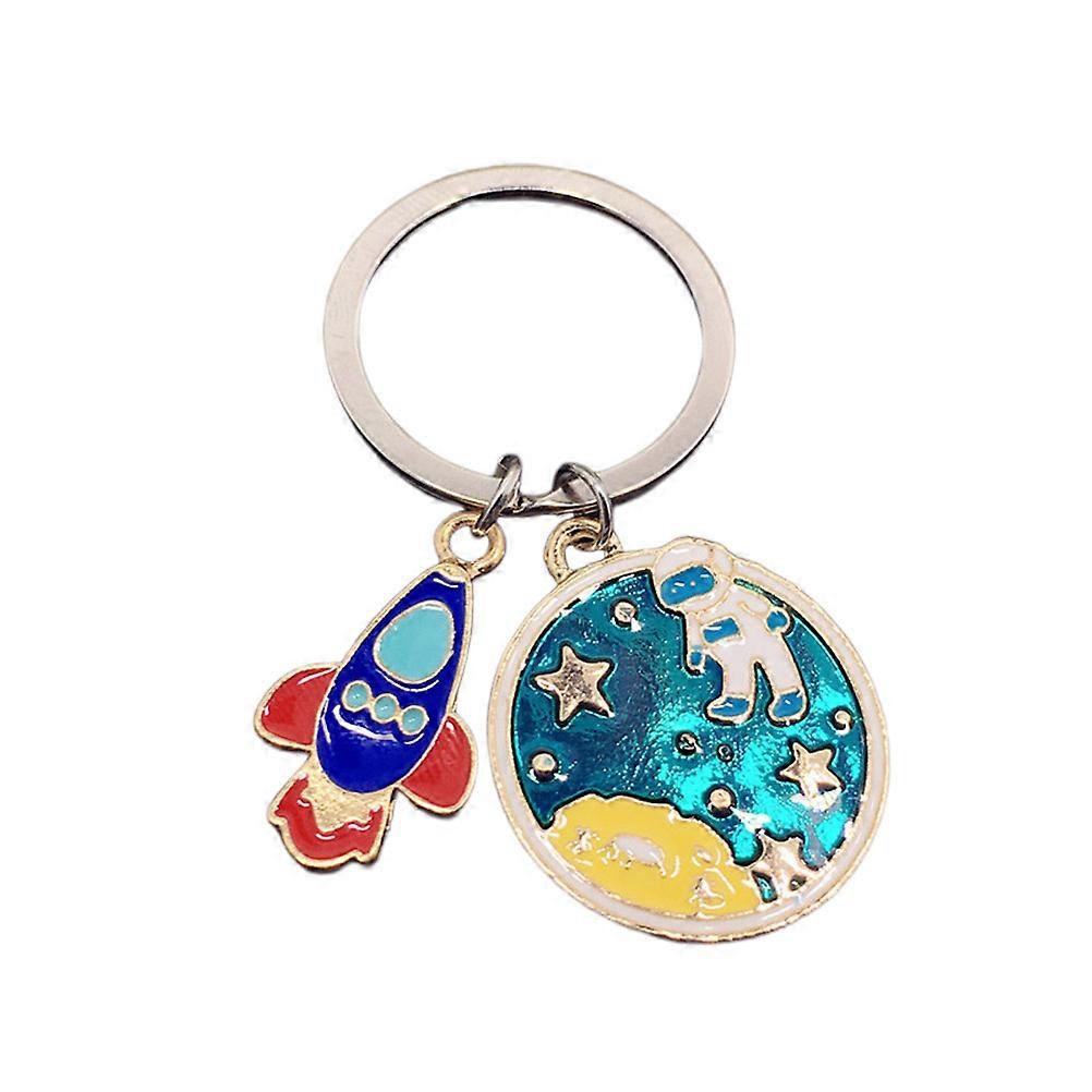 Key Chain Accessories Astronaut Shape Multi Color 6.2x3x0.2cm Metal Key Holder 1Set