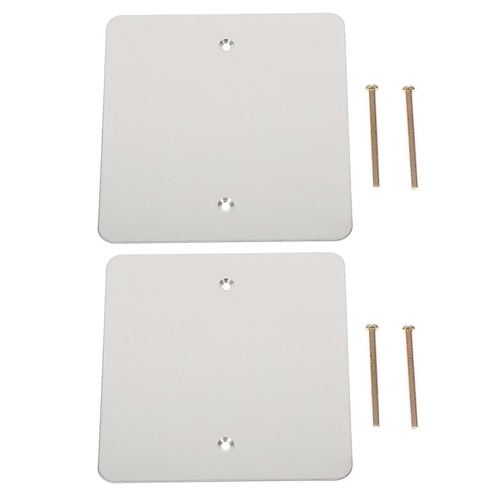 Outlet Cover Wall Electrical Outlet Conceal Plasterboard Defects Silver 12.00X12.00X0.10CM 2Pcs