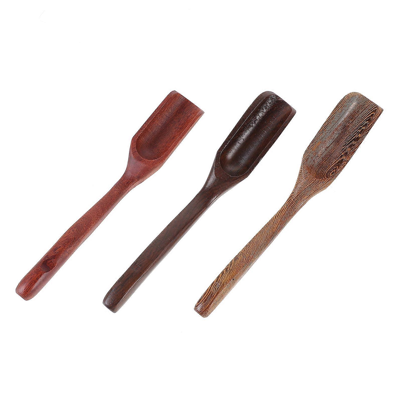 Wooden Tea Spoon Set Handmade and for Home Office Use 3pcs