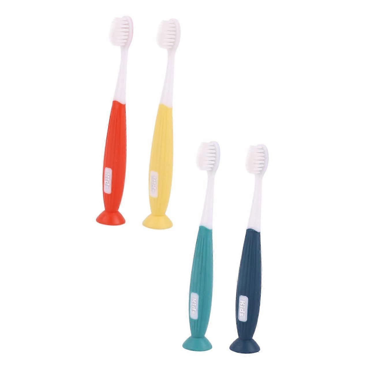 Pack of 4 Children's Toothbrushes with Soft Bristles, Suitable for Kids, Teens, and Babies Small, Colorful Brushes, PBT Bristles, 1 Piece (1Pack)