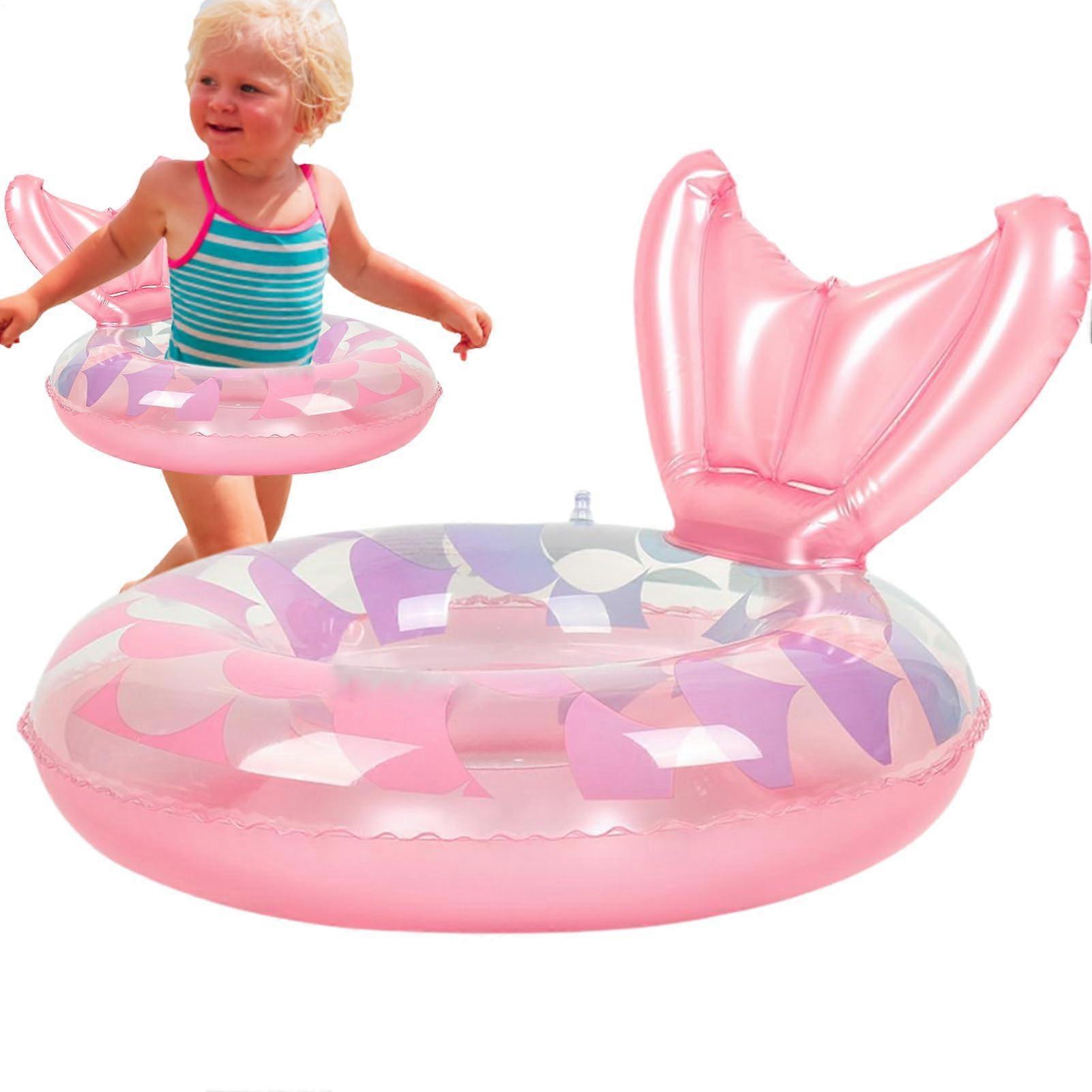 Mermaid Pool Float, Inflatable Trainer for Babies, Ideal for Water Play (Rose)