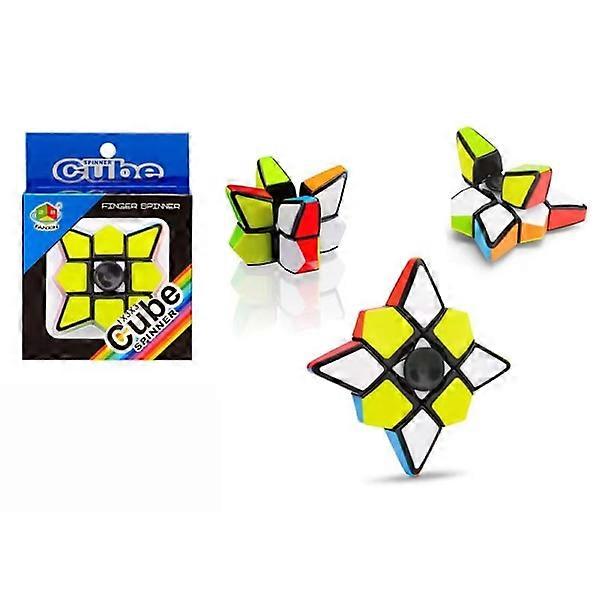 Magic cube, spinner and fidget spinner in one, 3x3x1 puzzle for children and adults - Ideal educational toy