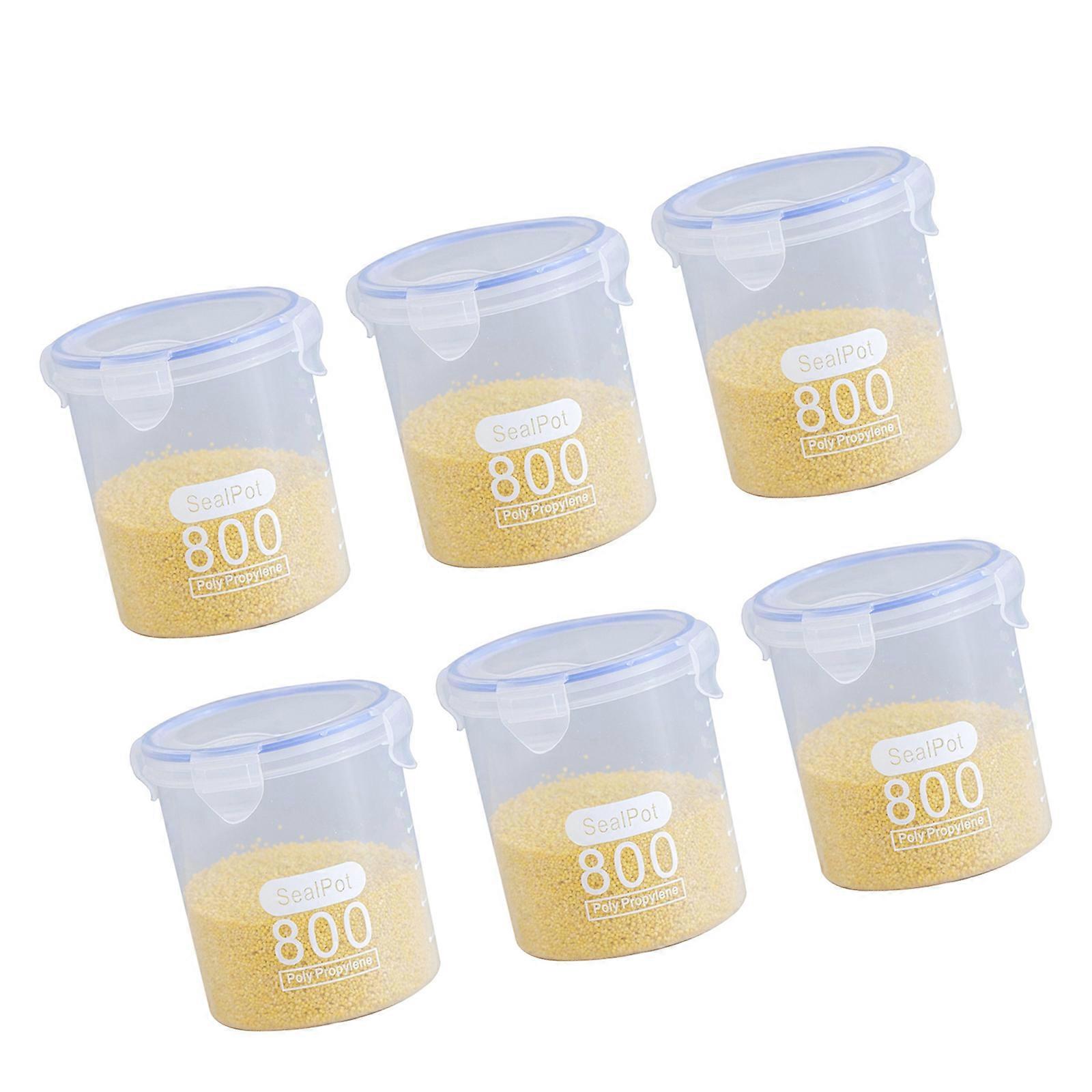 Clear Plastic Kitchen Storage Jars with Seal Lid for Dry Food Snacks Leakproof Stackable Kitchen Storage Container Multicolor