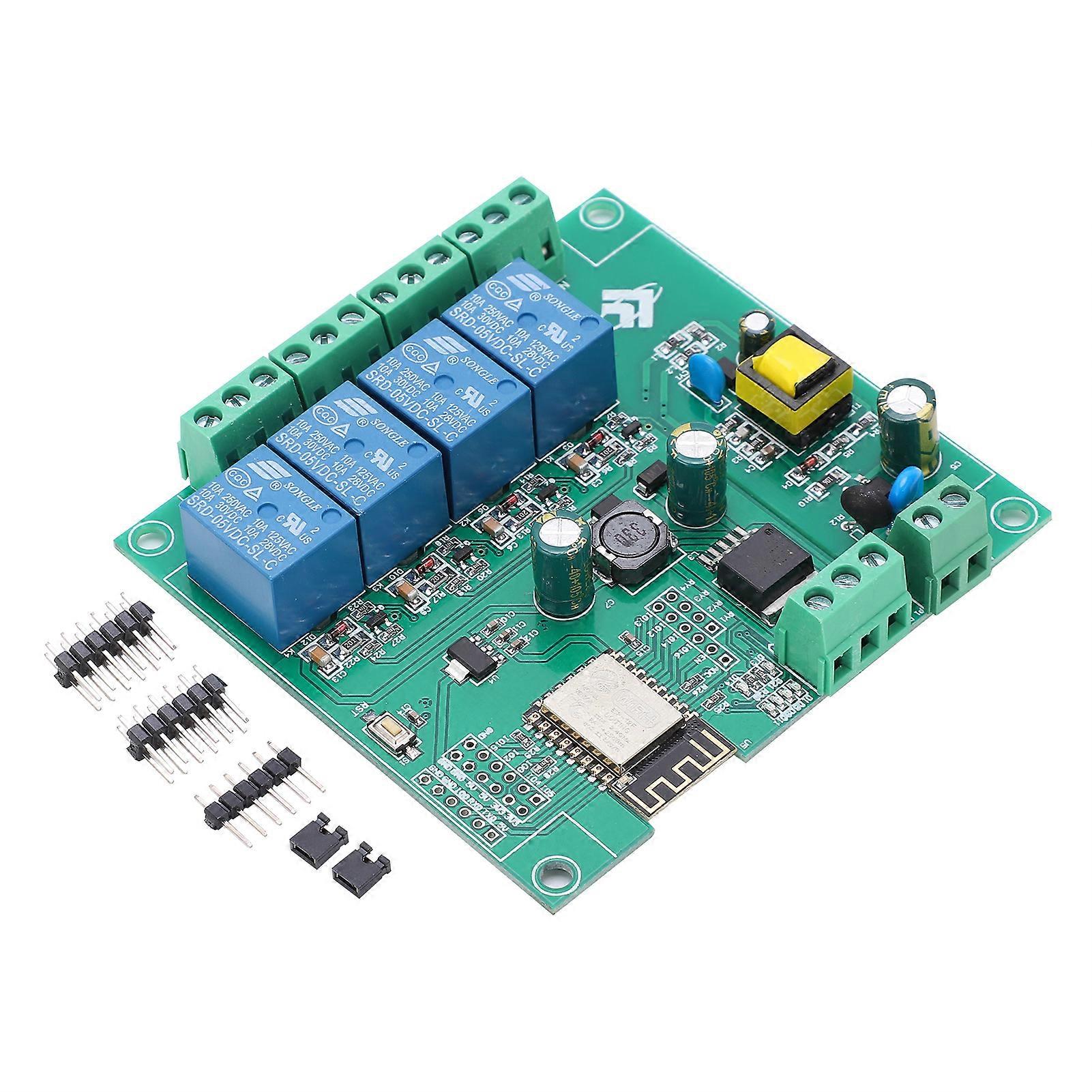 Relay Module WIFI 4‑Channel ESP8266 Development Board for Wireless Control DC7‑12V/5V USB