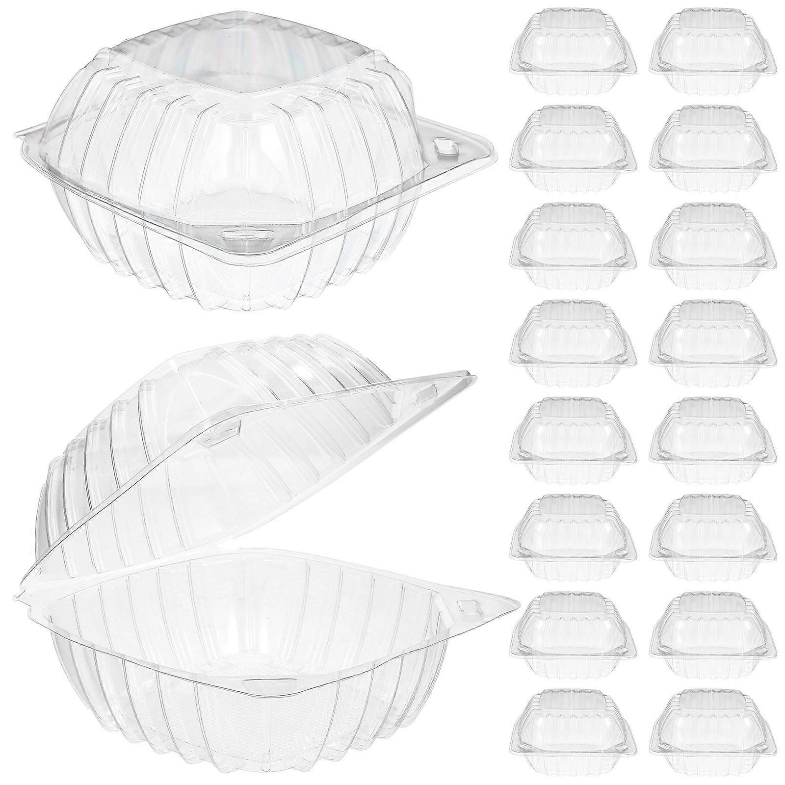 100 Pcs Clear Cake Boxes Single Cupcake Container Take Out Containers for Dessert Burger Salad