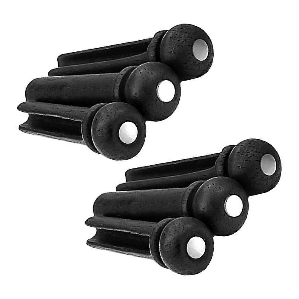 Guitar String Pin Replacement Parts for Guitar Use with Simple Structure Black Wood 6Pcs