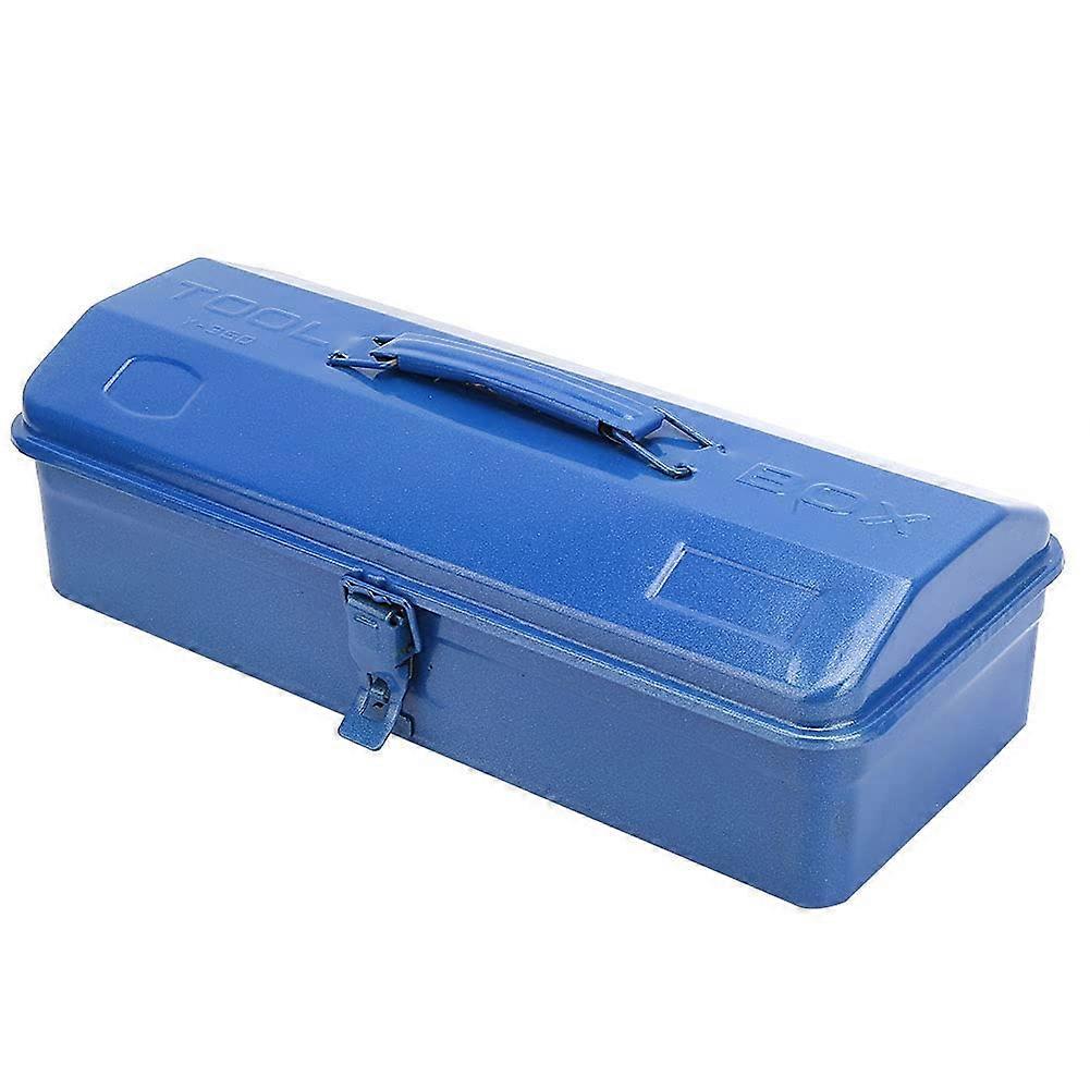 Multifunctional iron toolbox with selflocking buckle, telescopic handle, 180° opening
