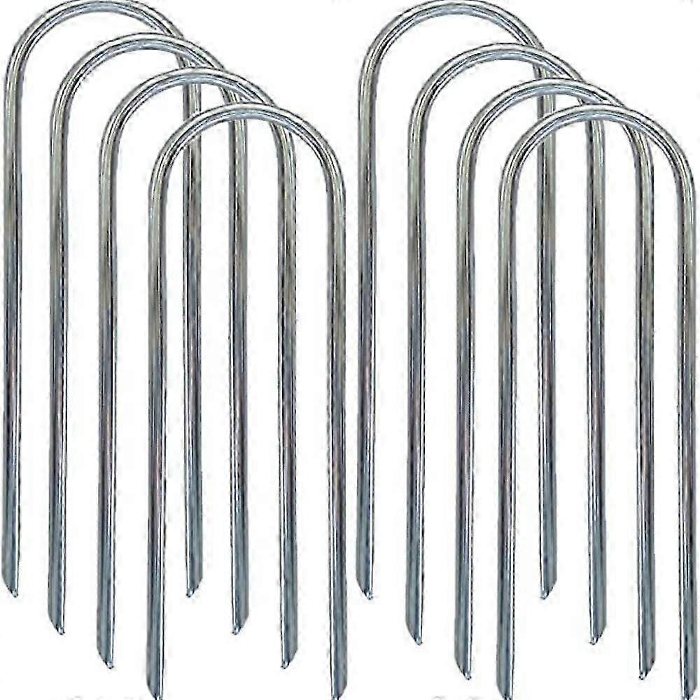 2025 蹦床桩、重型蹦床配件、U 形 8 件式地锚、强风镀锌钢桩（银色）