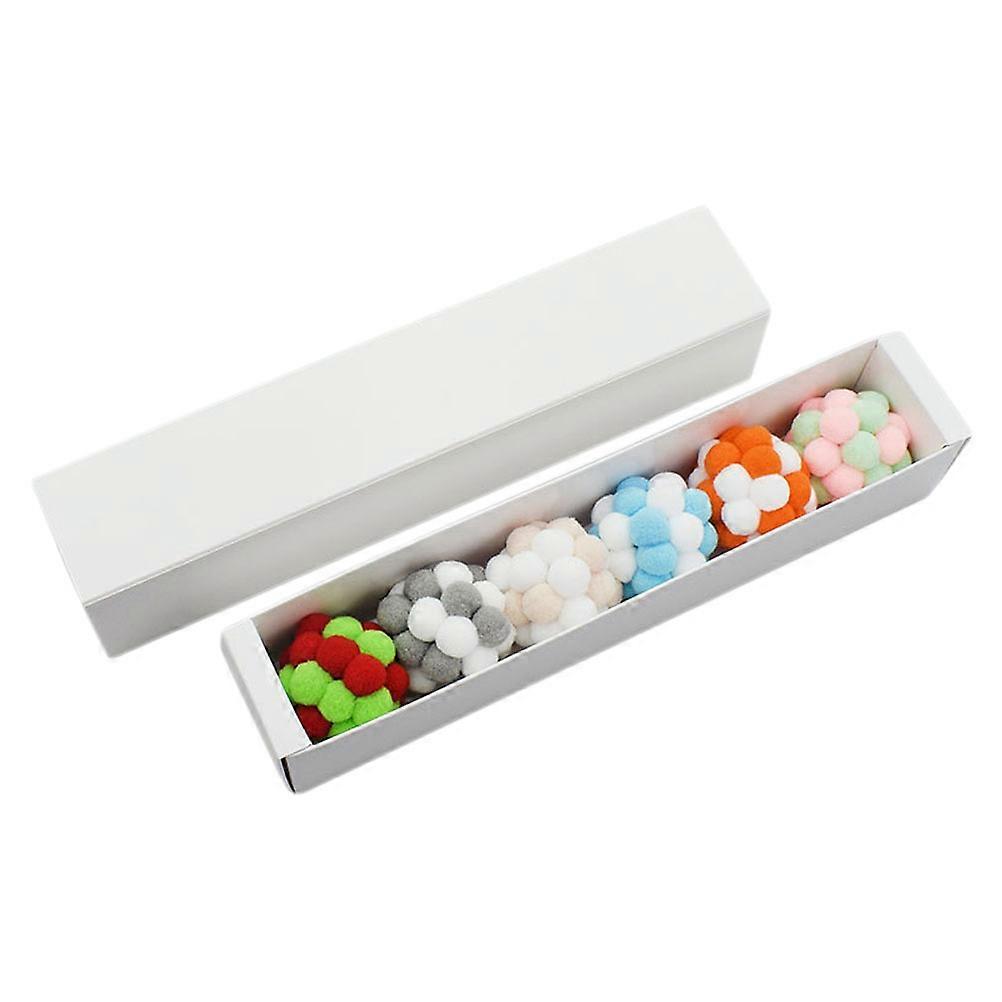 Interactive Cat Playing Ball Toy For Indoor Play Training Reduce Anxiety Assorted Color 27x5.5cm 6Pack