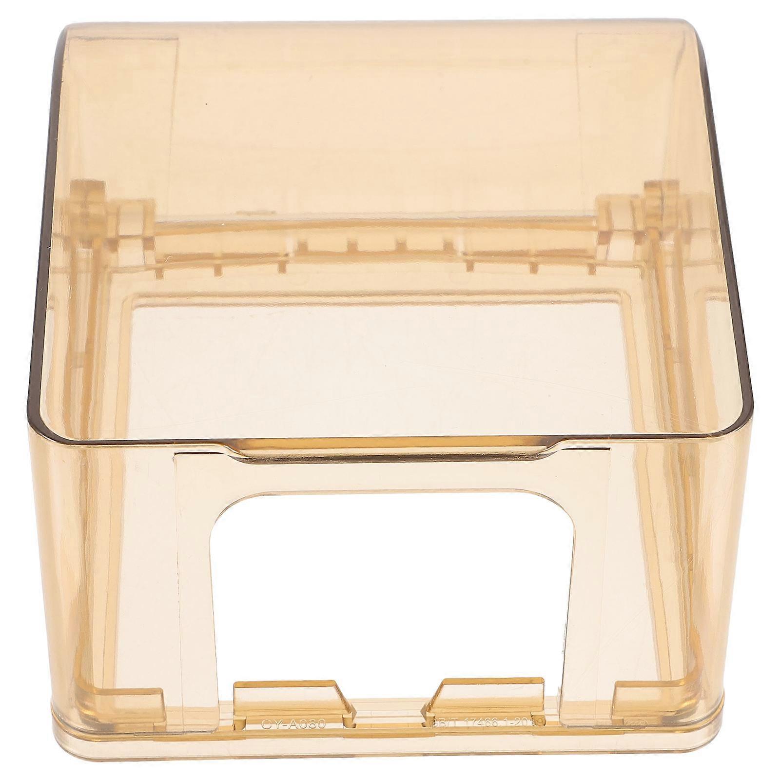 Splash-Proof Socket Box Outlet Covers Bathroom Rectangular Shape Light Brown 1Set