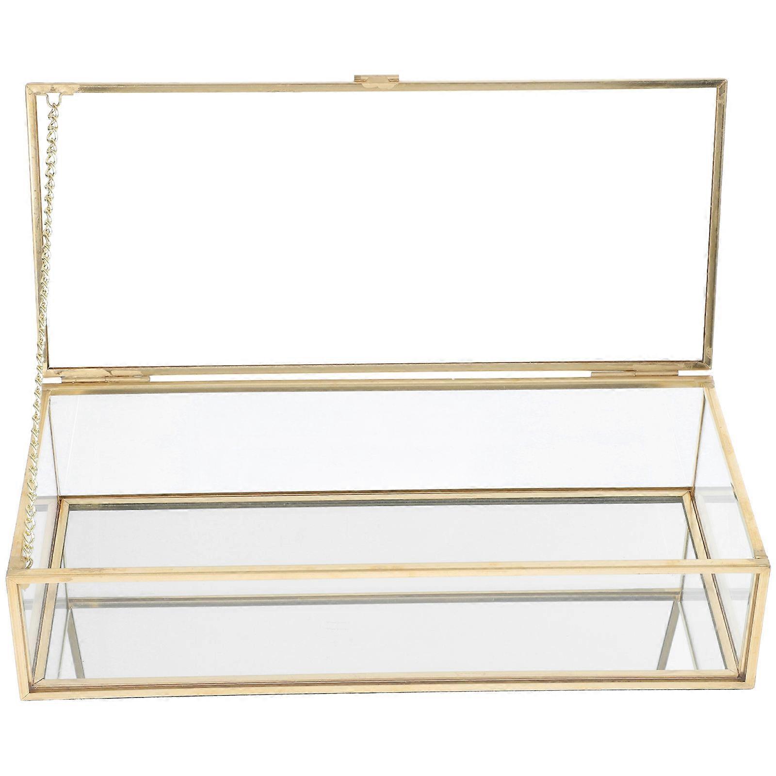 European Style Jewelry Organizer Container For Bedroom Use Rectangular Transparent 1Pcs