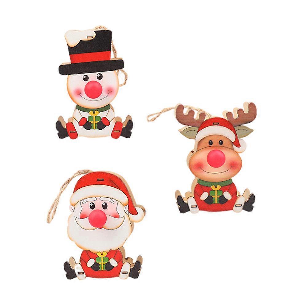 Snowman Pendant Luminous Hanging Ornament Suitable For Family Parties 10x7cm Assorted Color Luminous 3Pcs