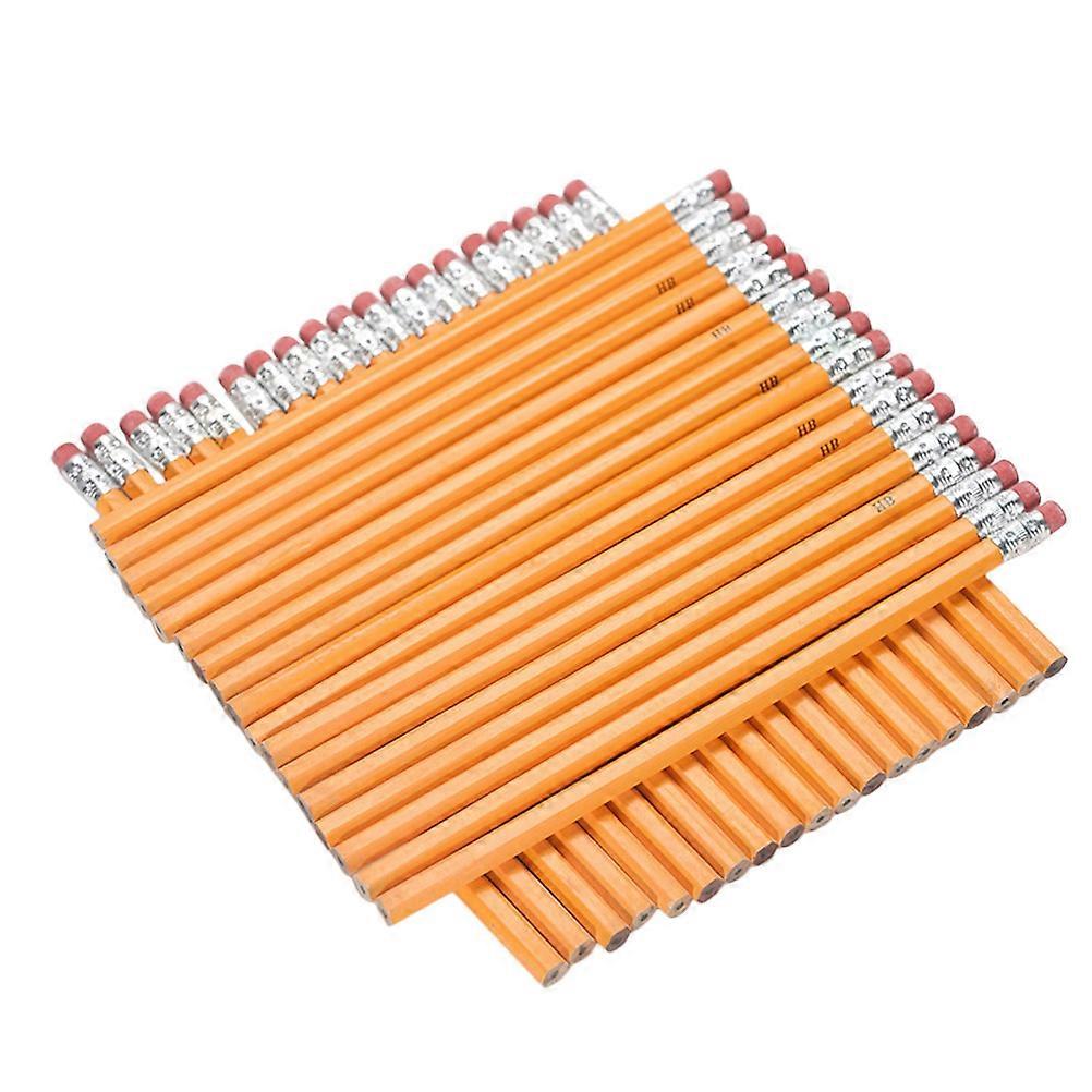 Multifunction Writing Wooden Hb Pencils 60Set for Stationery Use in Sketching and Drawing with Eraser in Yellow Color