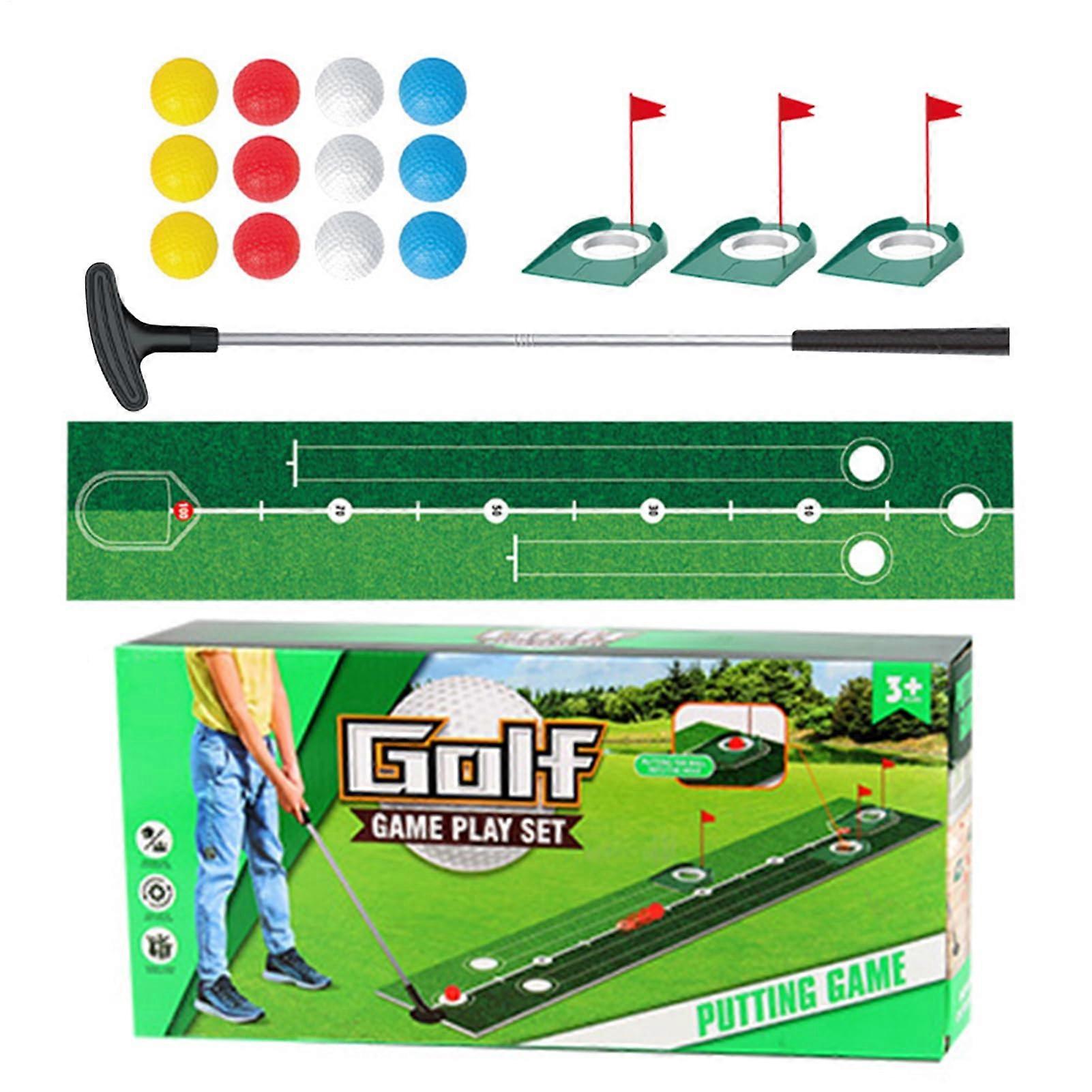 MAT  Golf Practice Mat with NonSlip Backing  Putting Play Set  Indoor Golf Trainer