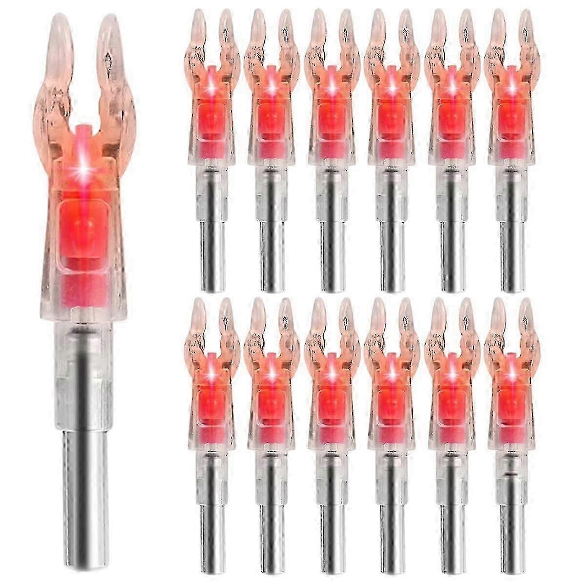 12PCS Lighted Nocks for Arrows with .204 Inside Diameter, High-Visibility Lighted Nocks, Lighted Arrows Nocks