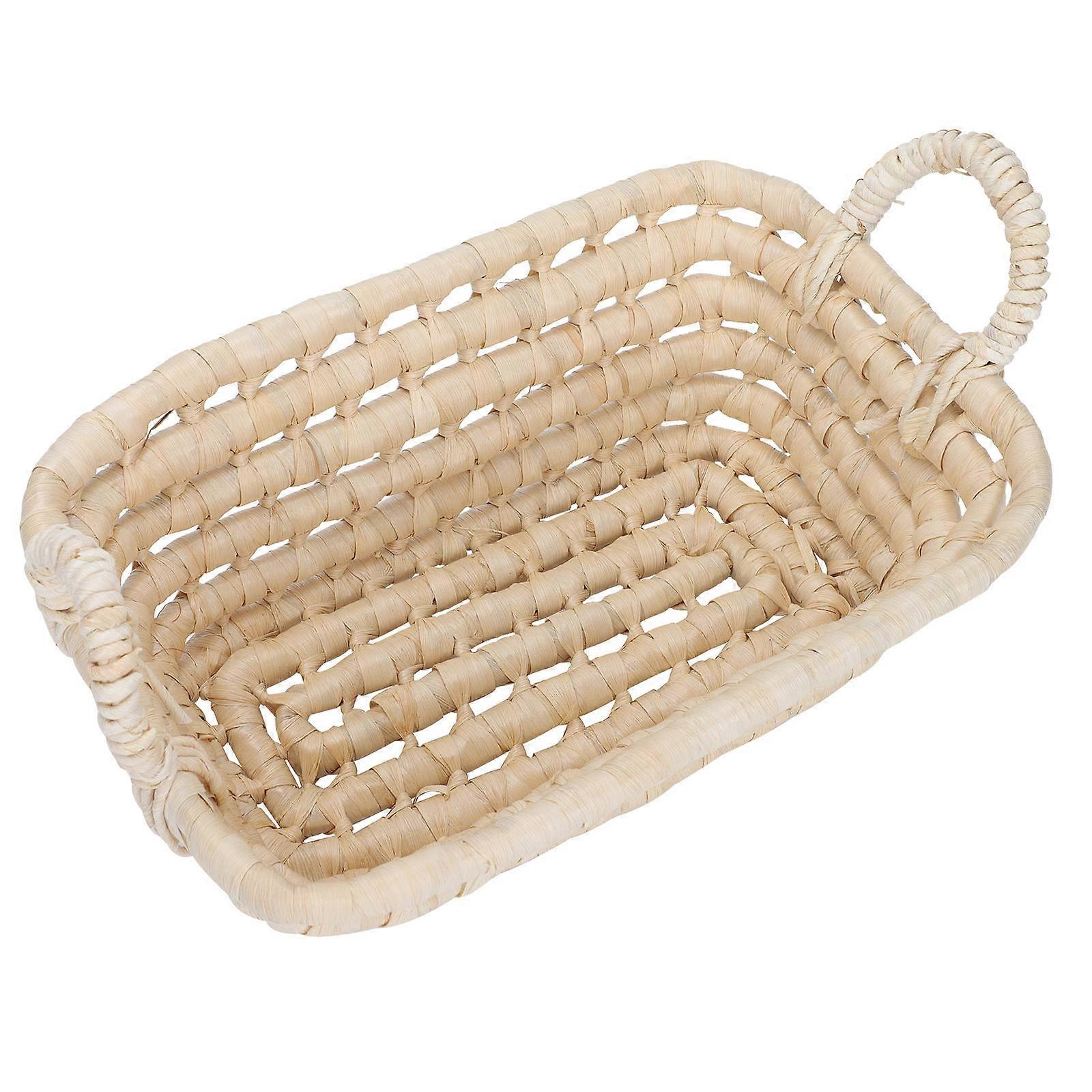 Light Yellow Handmade Basket for Home Use Portable and Synthetic Material 1pc