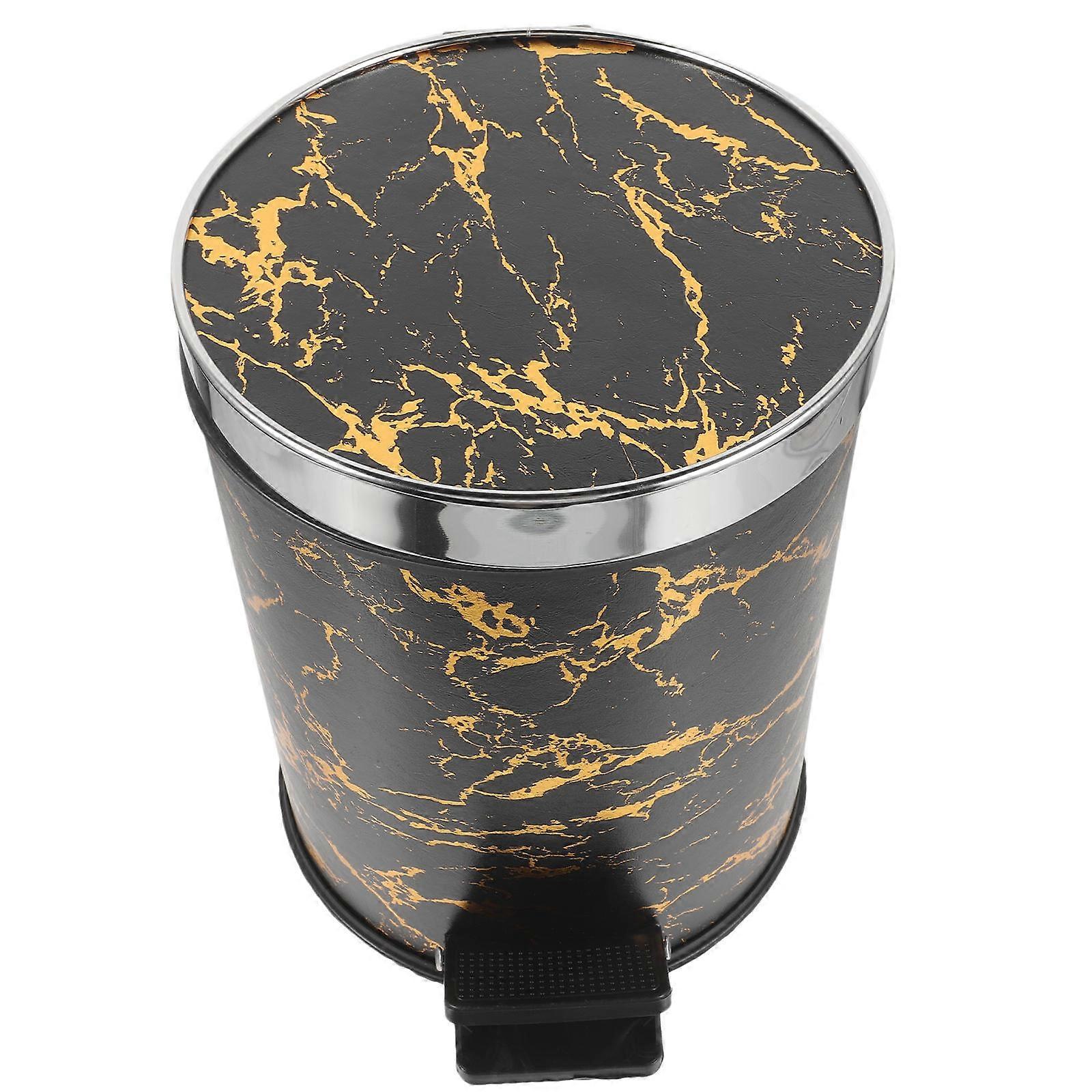 Odor Control Indoor Trash Can In Stylish Marble Pattern For Homeowners Office And Living Room Convenient 1Pack